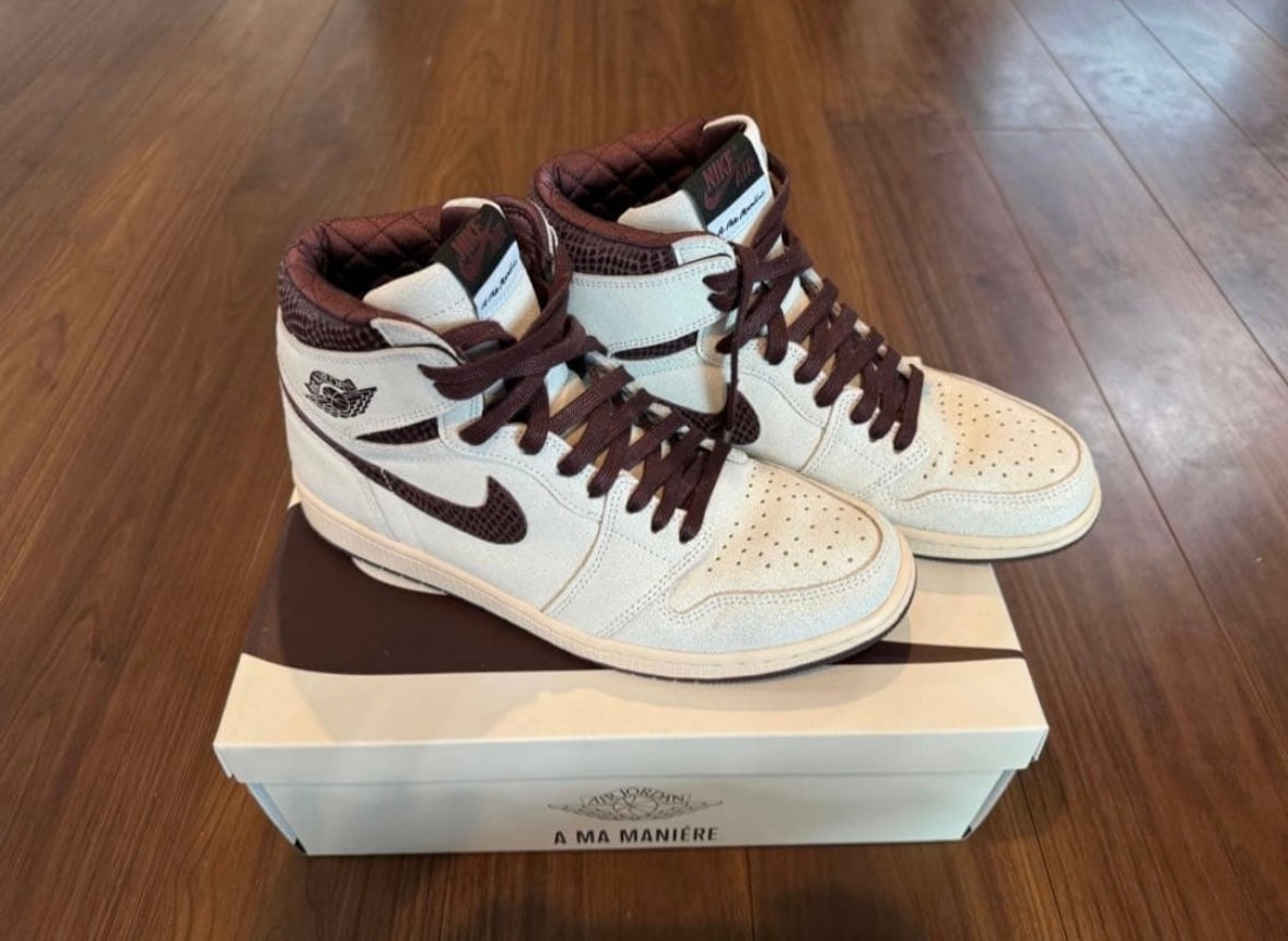 A Ma Maniere × Nike Air Jordan 1 Retro High OG "Sail and Burgundy"