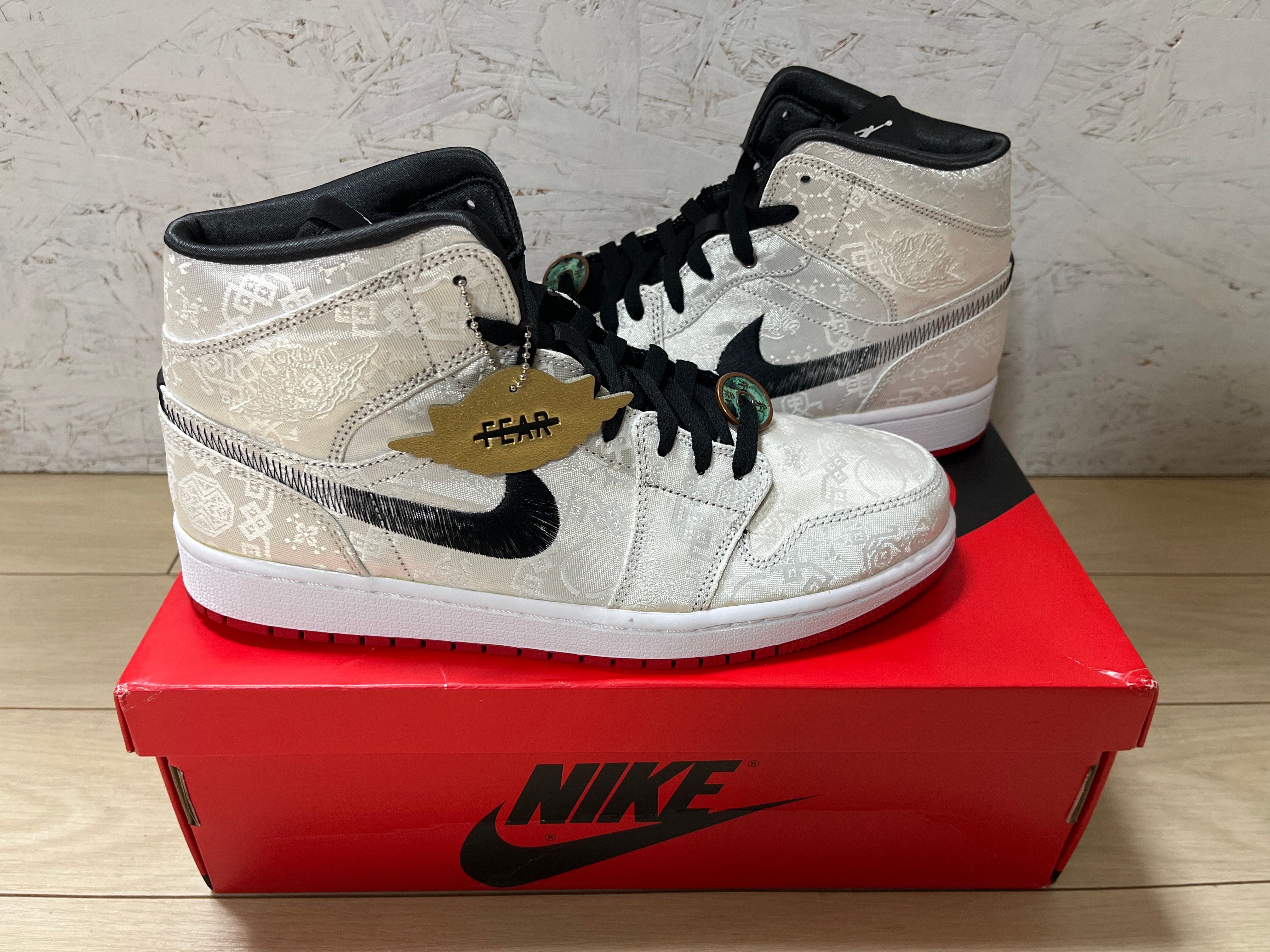 CLOT × Nike Air Jordan 1 Mid SE Fearless "White/Black/Red"