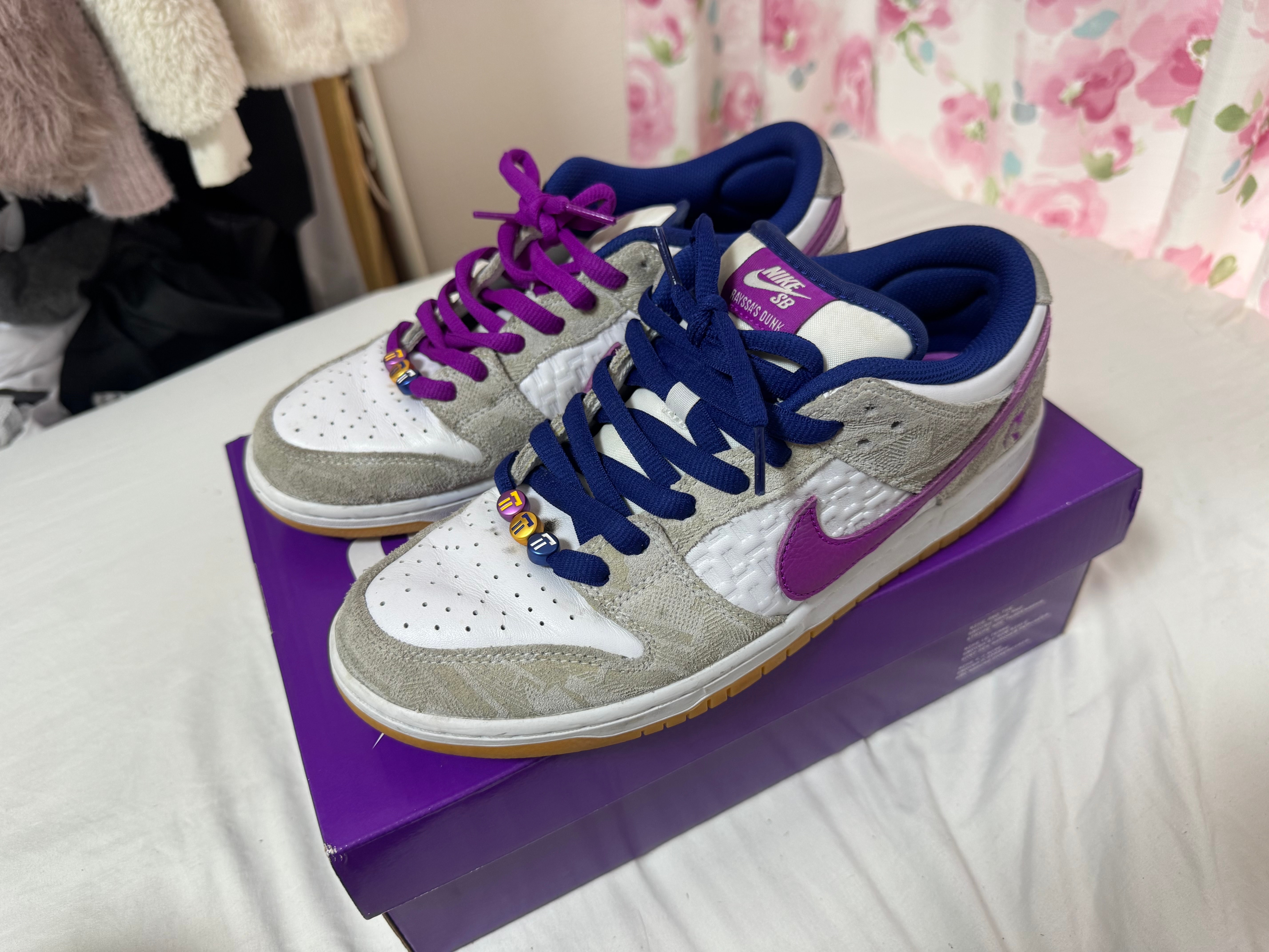 Rayssa Leal × Nike SB Dunk Low PRM "Pure Platinum and Vivid Purple"