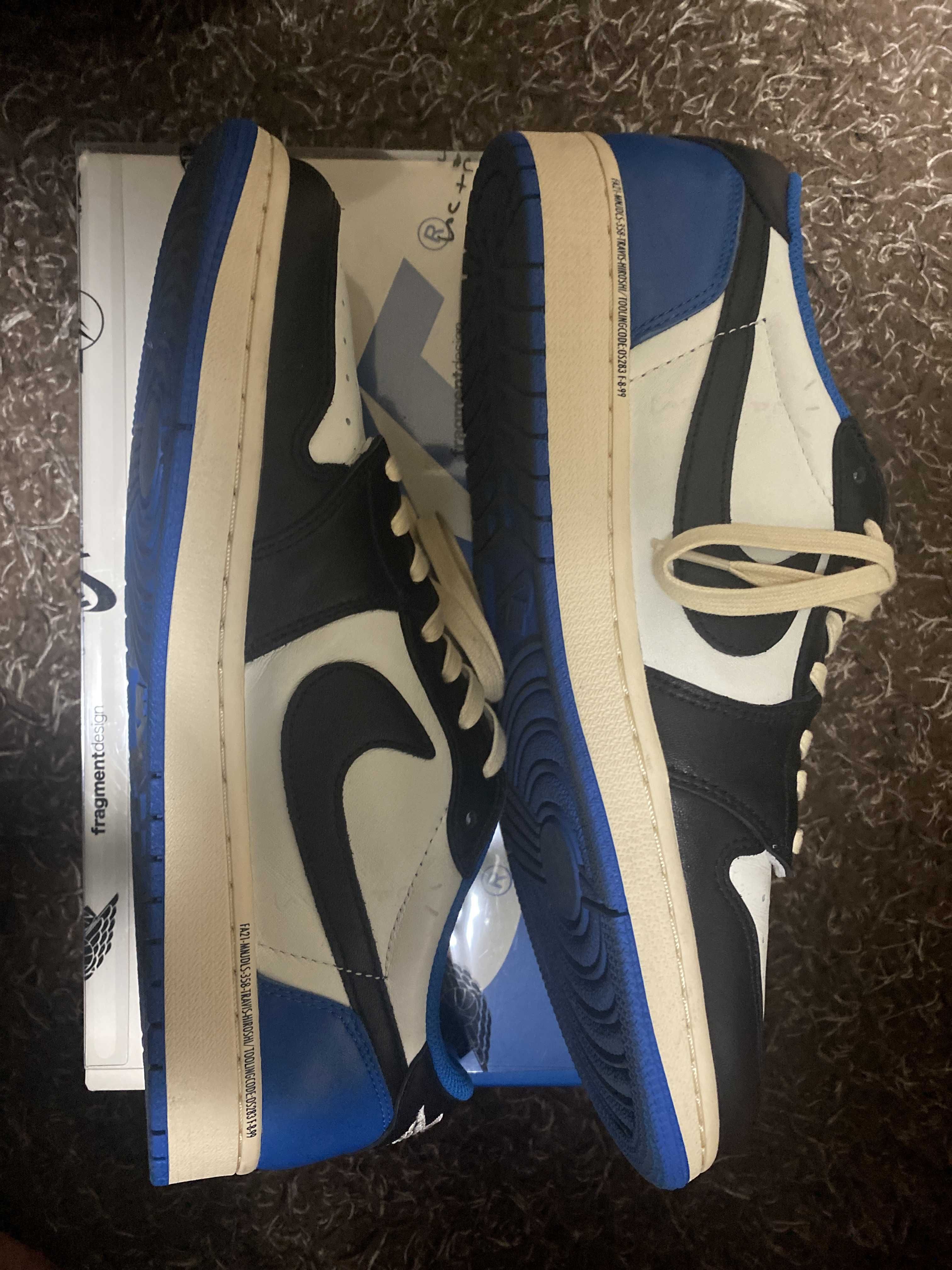 Travis Scott × fragment design × Nike Air Jordan 1 Low OG SP "Military Blue"