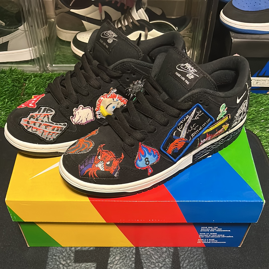 Neck face × Nike SB Dunk Low "Black/White/Multi Color"