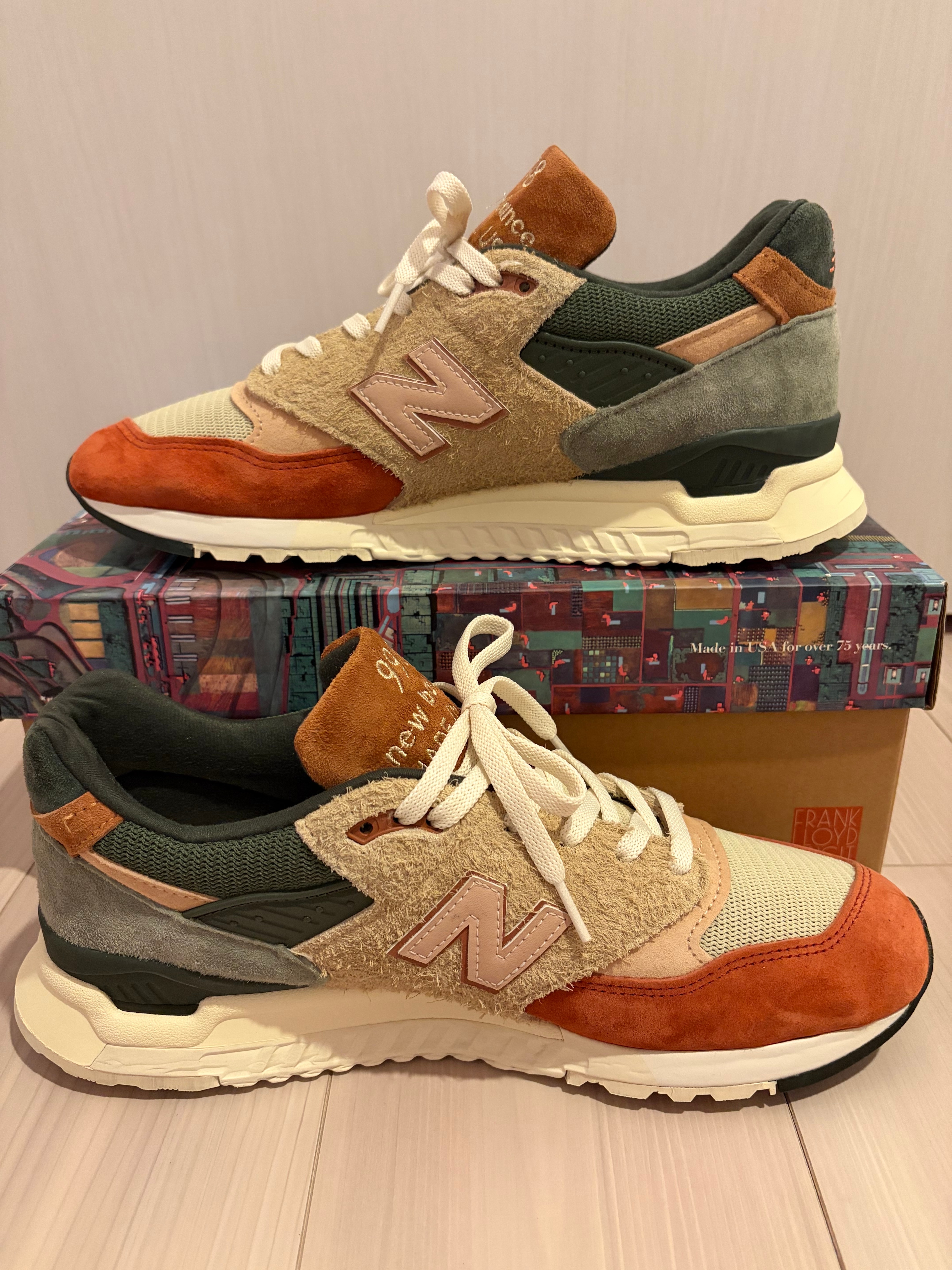 KITH Ronnie Fieg and the Frank Lloyd Wright Foundation × New Balance 998 "Beige/Chutney"