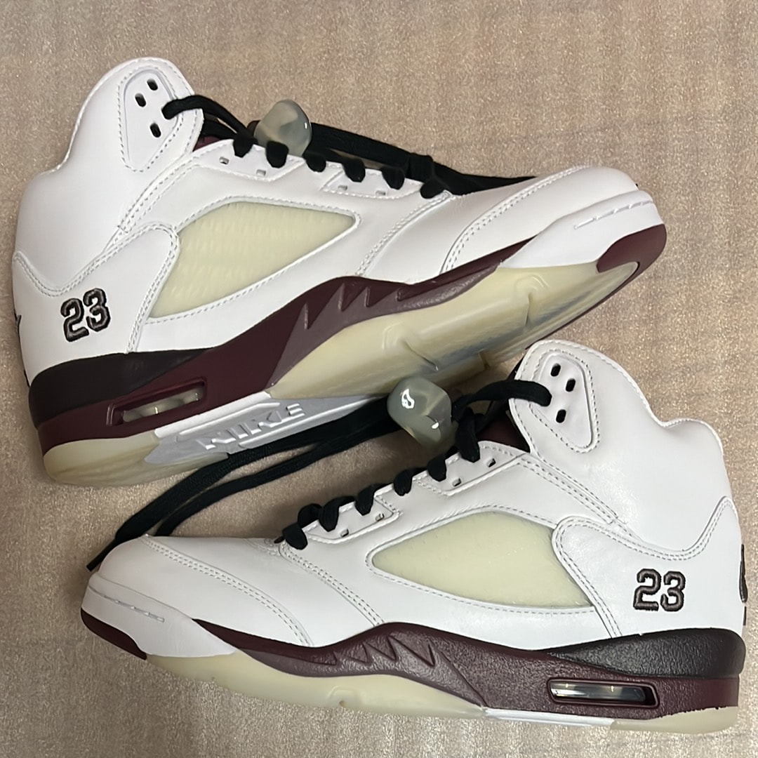 A Ma Maniere × Nike Air Jordan 5 Retro SP "White/Burgundy Crush"