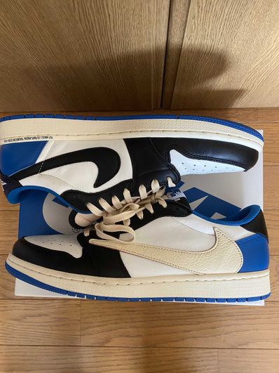 Travis Scott × fragment design × Nike Air Jordan 1 Low OG SP "Military Blue"