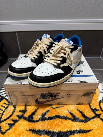 Travis Scott × fragment design × Nike Air Jordan 1 Low OG SP "Military Blue"