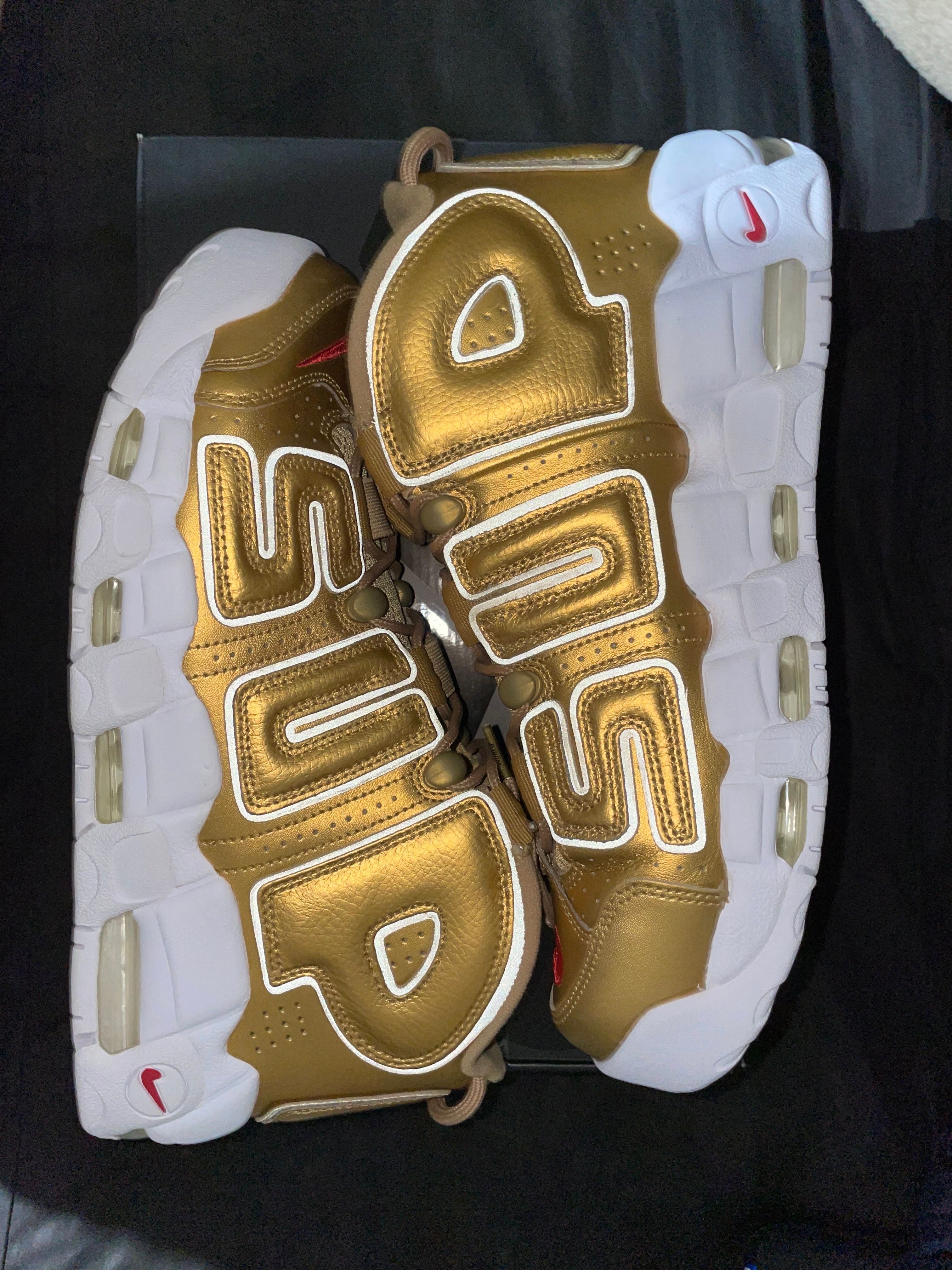 Supreme × Nike Air More Uptempo "Metallic Gold"
