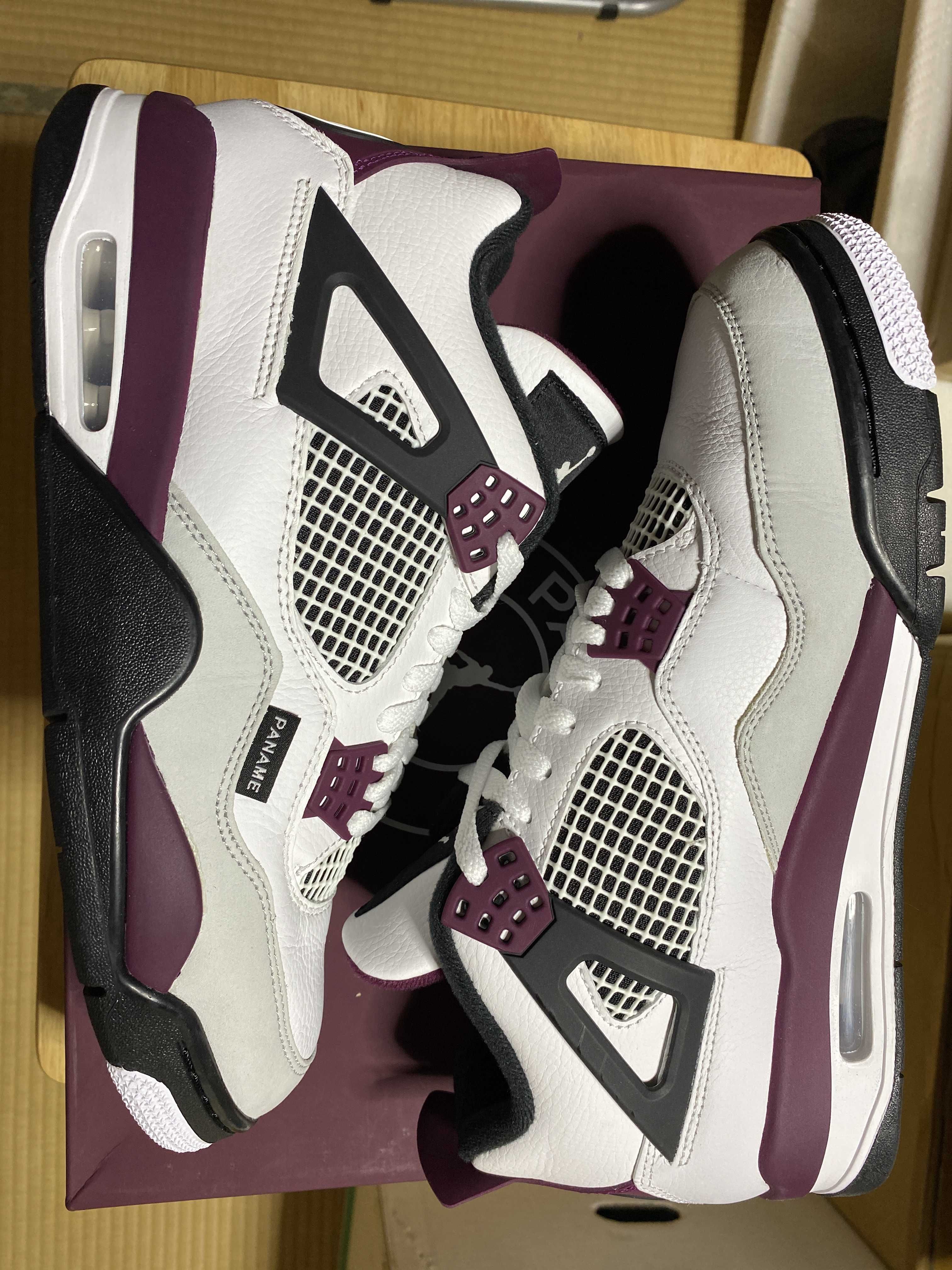 Paris Saint Germain ×Nike Air Jordan 4 Retro "White/Bordeaux/Neutral Gray"