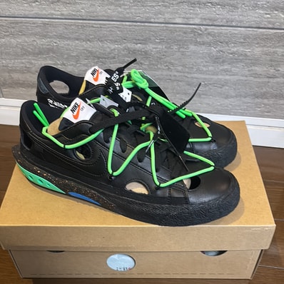 Off-White × Nike Blazer Low "Black and Electro Green"
