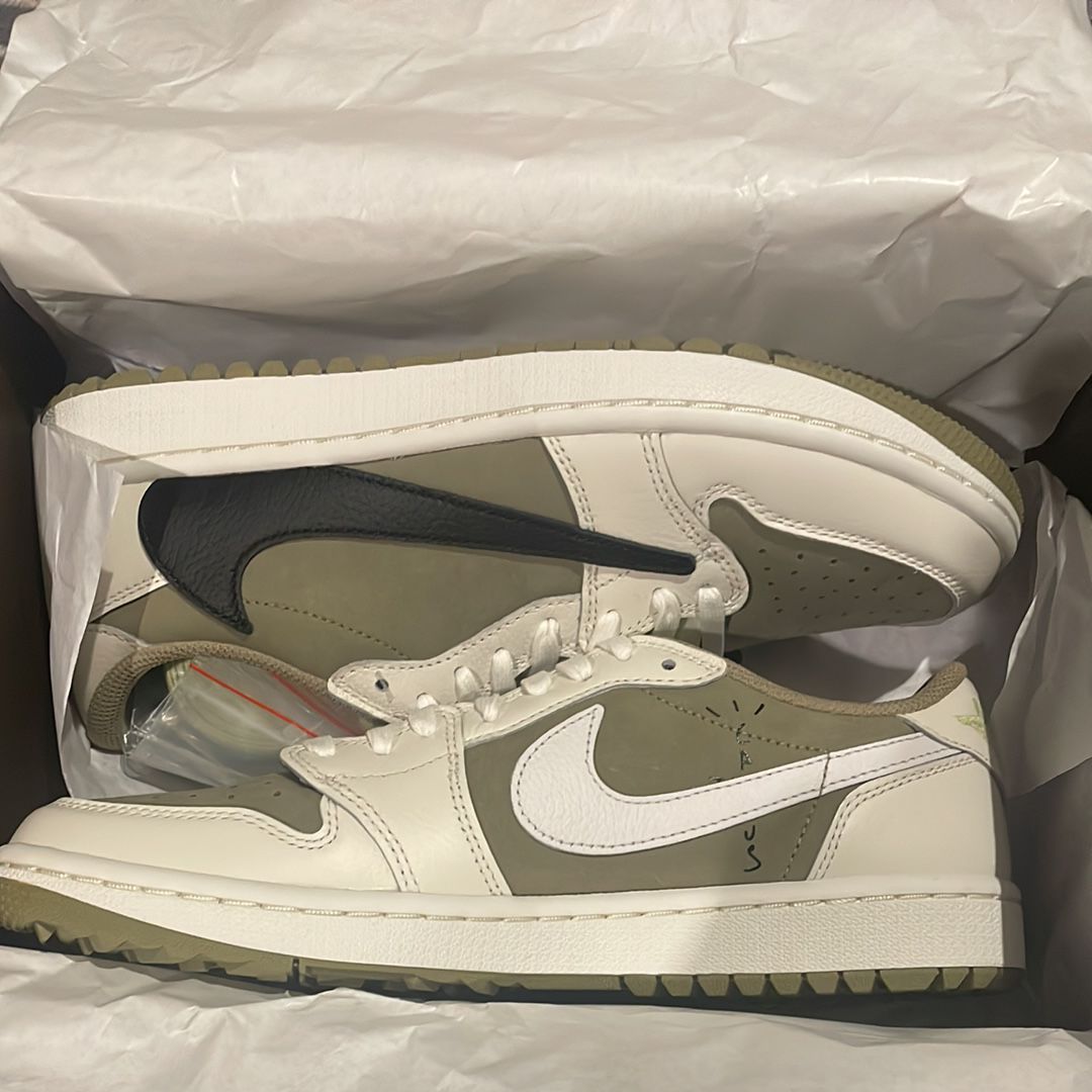 Travis Scott × Nike Air Jordan 1 Low Golf NRG "Neutral Olive"
