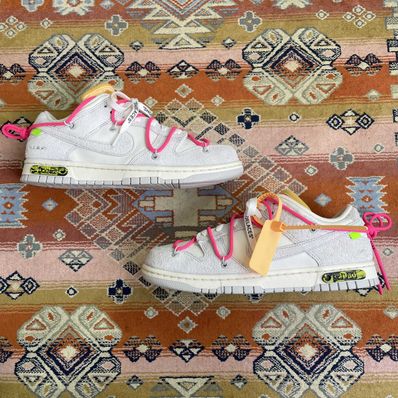 Off-White × Nike Dunk Low "Sail/Neutral Gray/Hyper Pink"