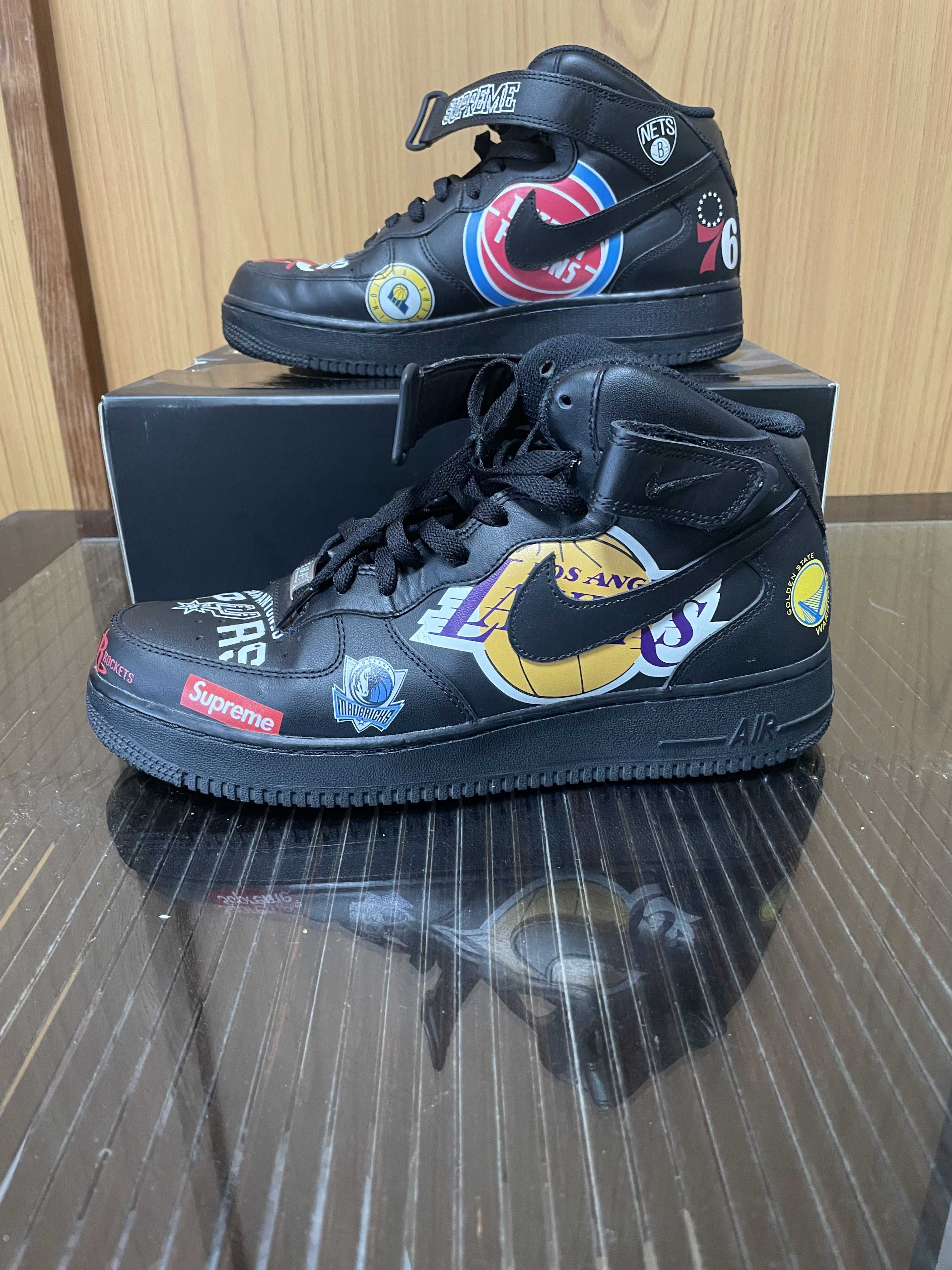 Supreme × NBA × Nike Air Force 1 Mid '07 "Black"