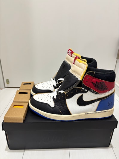 fragment design × UNION × Nike Air Jordan 1 High OG "Black/Varsity Red"