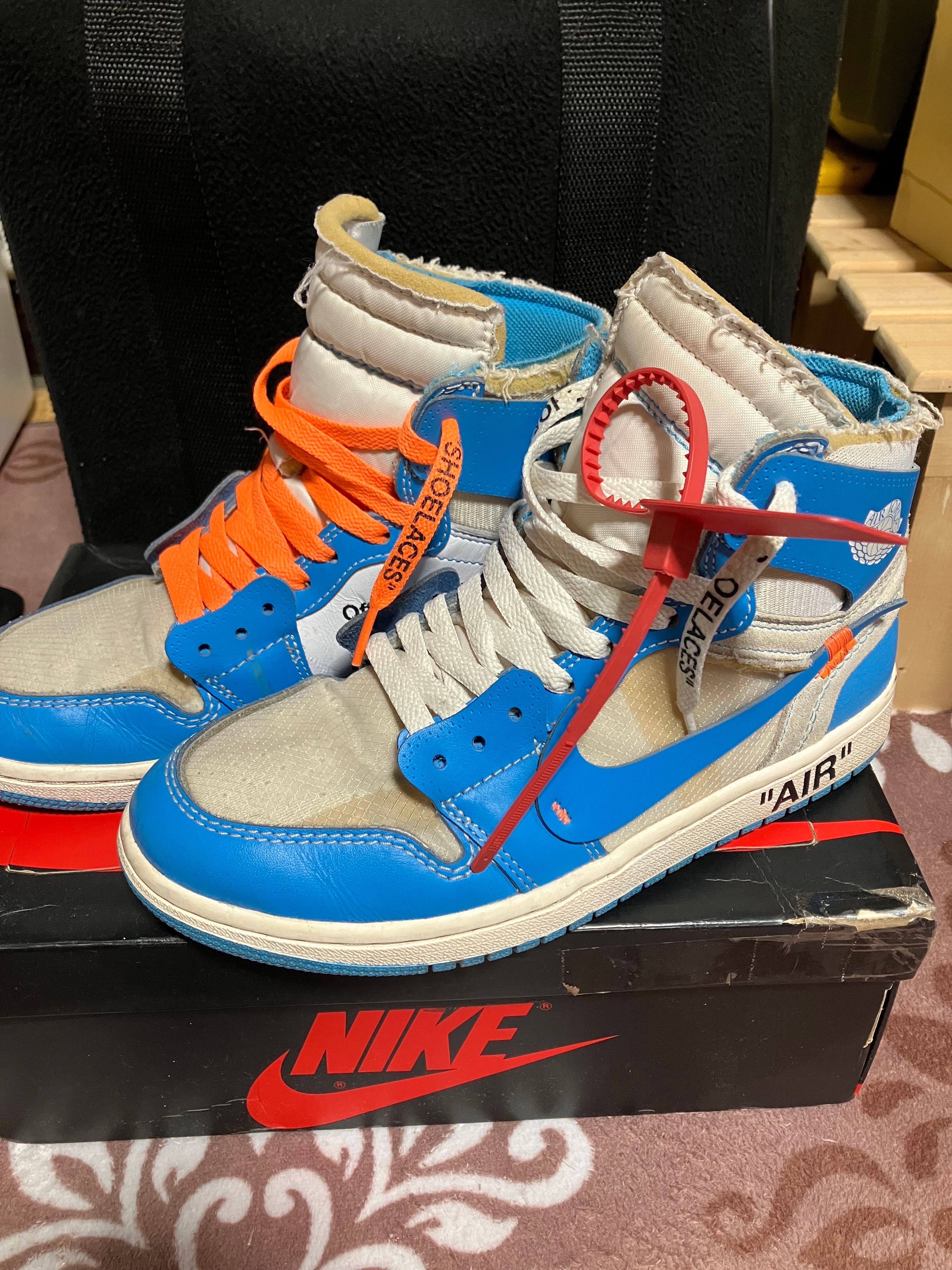 Off-White × Nike Air Jordan 1 High UNC "White/Dark Powder Blue"