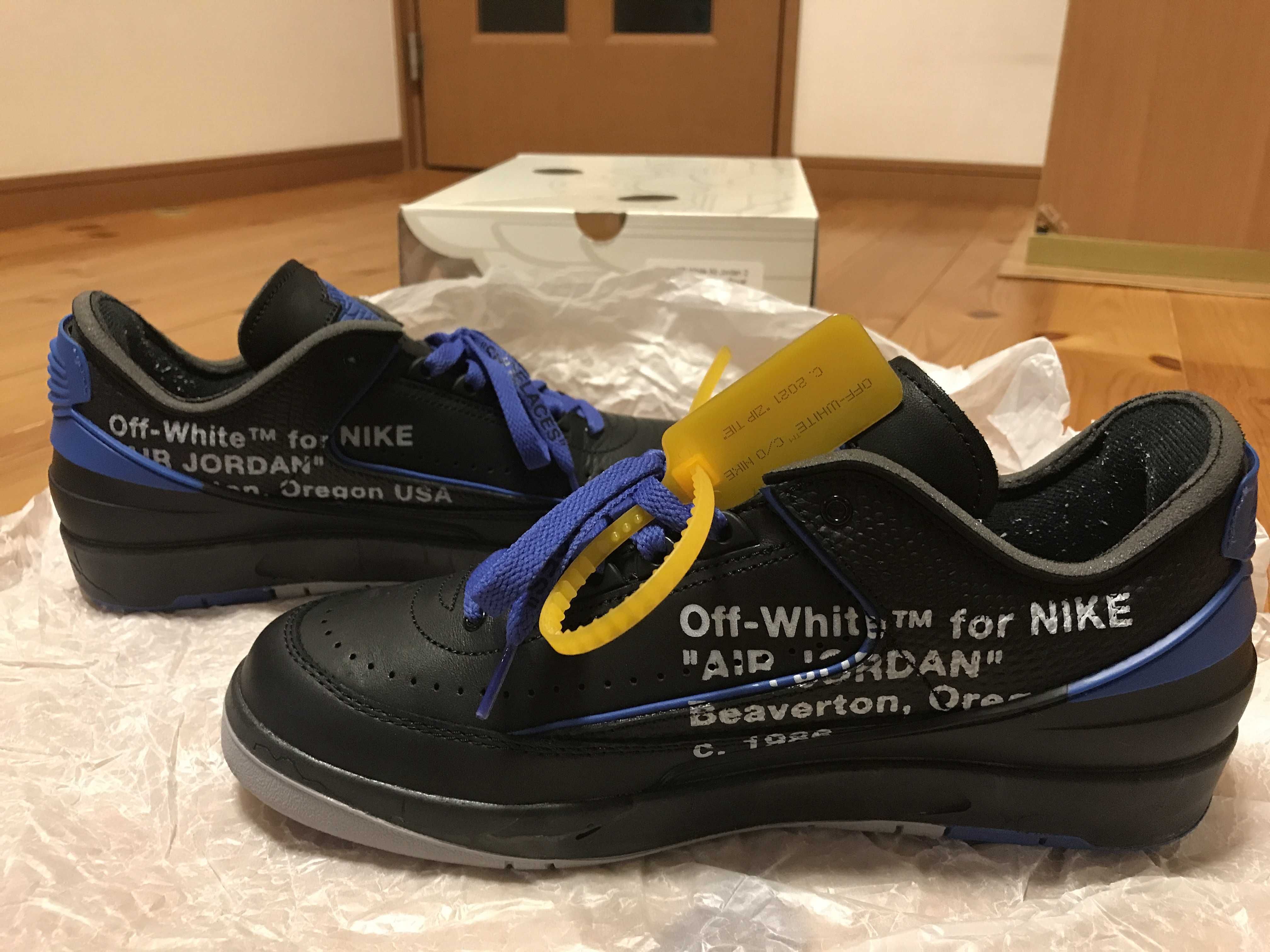 Off-White × Nike Air Jordan 2 Low "Black and Varsity Royal"