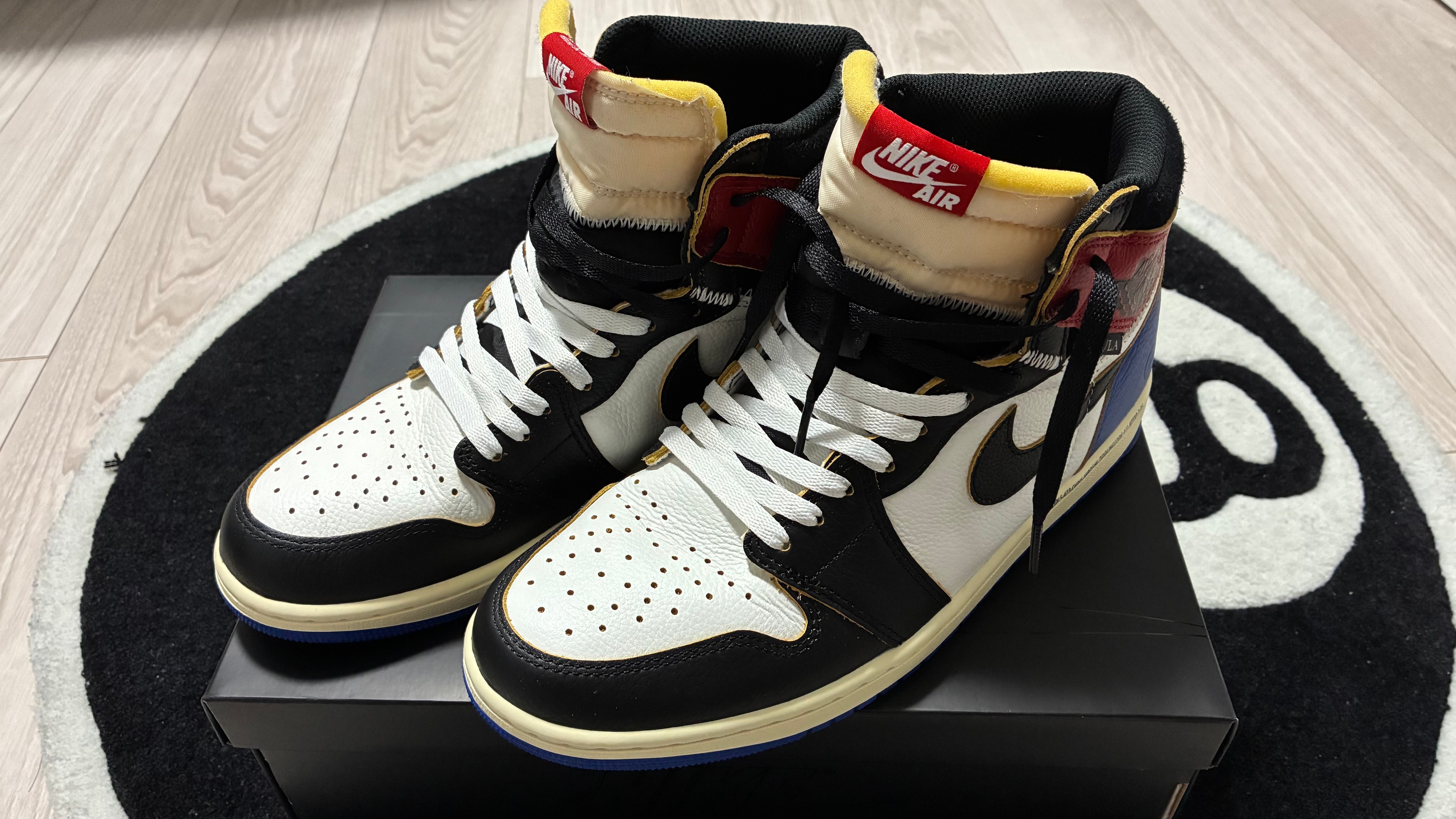 fragment design × UNION × Nike Air Jordan 1 High OG "Black/Varsity Red"
