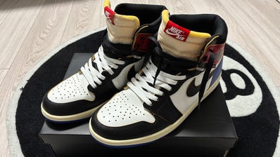 fragment design × UNION × Nike Air Jordan 1 High OG "Black/Varsity Red"