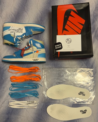 Off-White × Nike Air Jordan 1 High UNC "White/Dark Powder Blue"