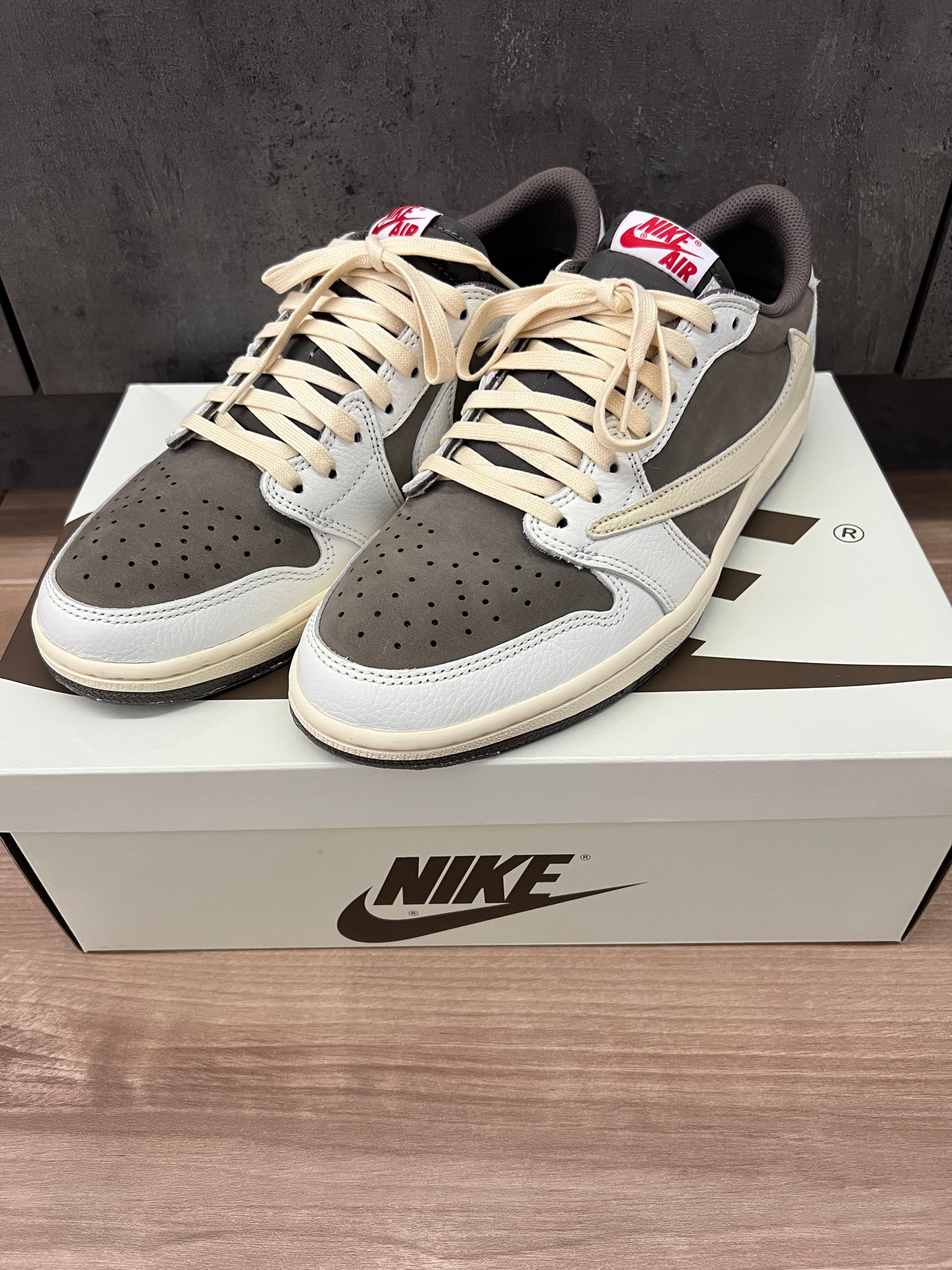 Travis Scott × Nike Air Jordan 1 Low OG SP "Reverse Mocha/Sail and Ridgerock"
