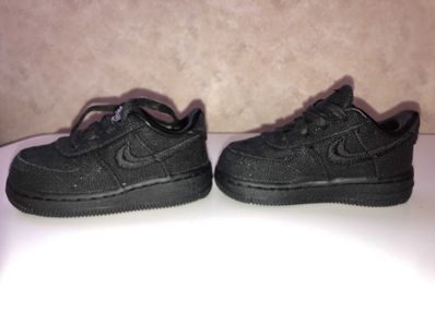 Stussy × Nike TD Air Force 1 Low "Triple Black"