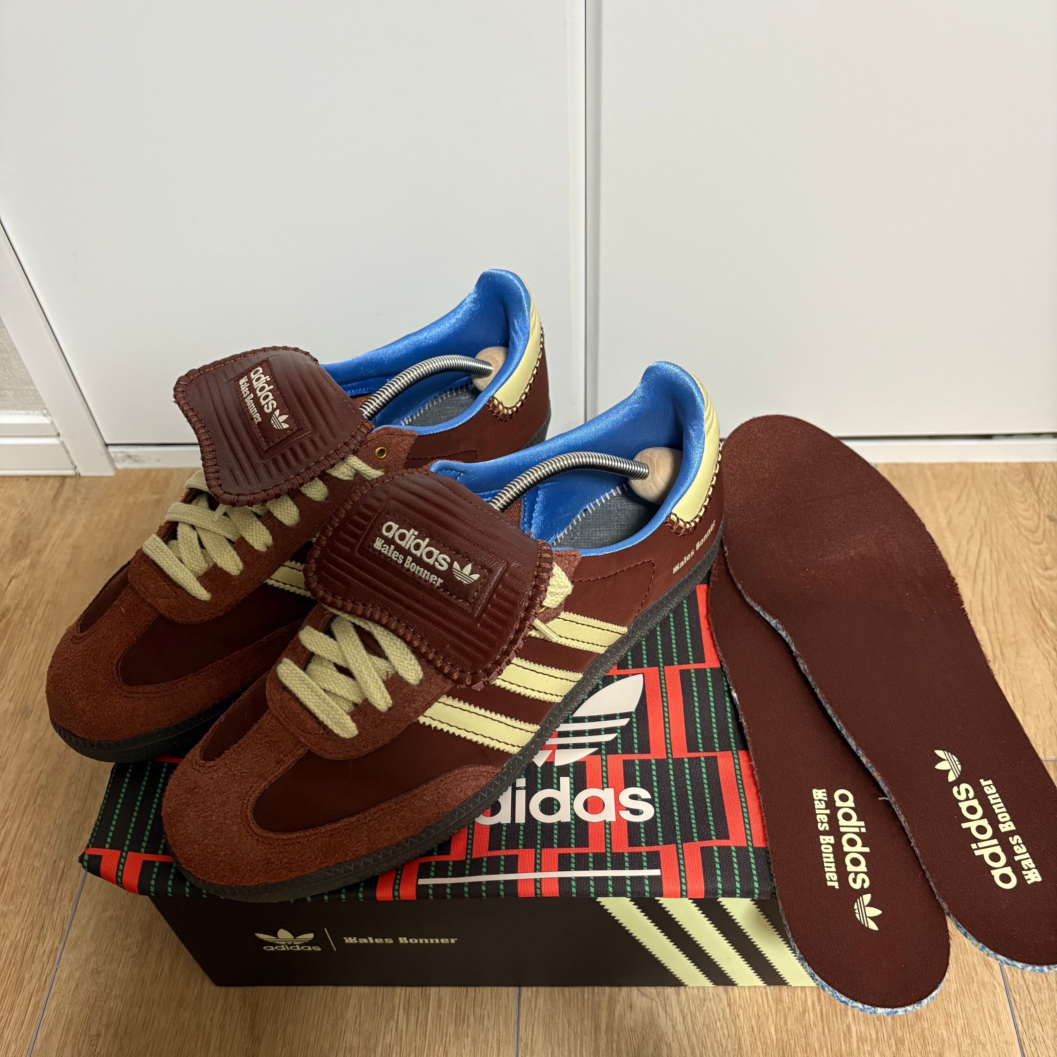 Wales Bonner × adidas Samba Nylon Low "Fox Brown/Sandy Beige/Lucky Blue"