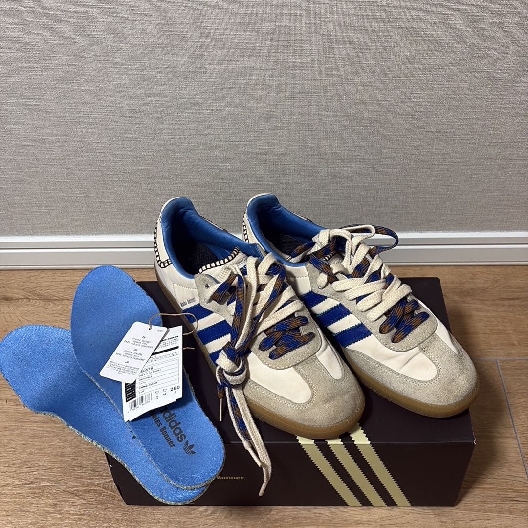 Wales Bonner × adidas Nylon Samba "Wonder Clay/Team Royal Blue/Wonder White"