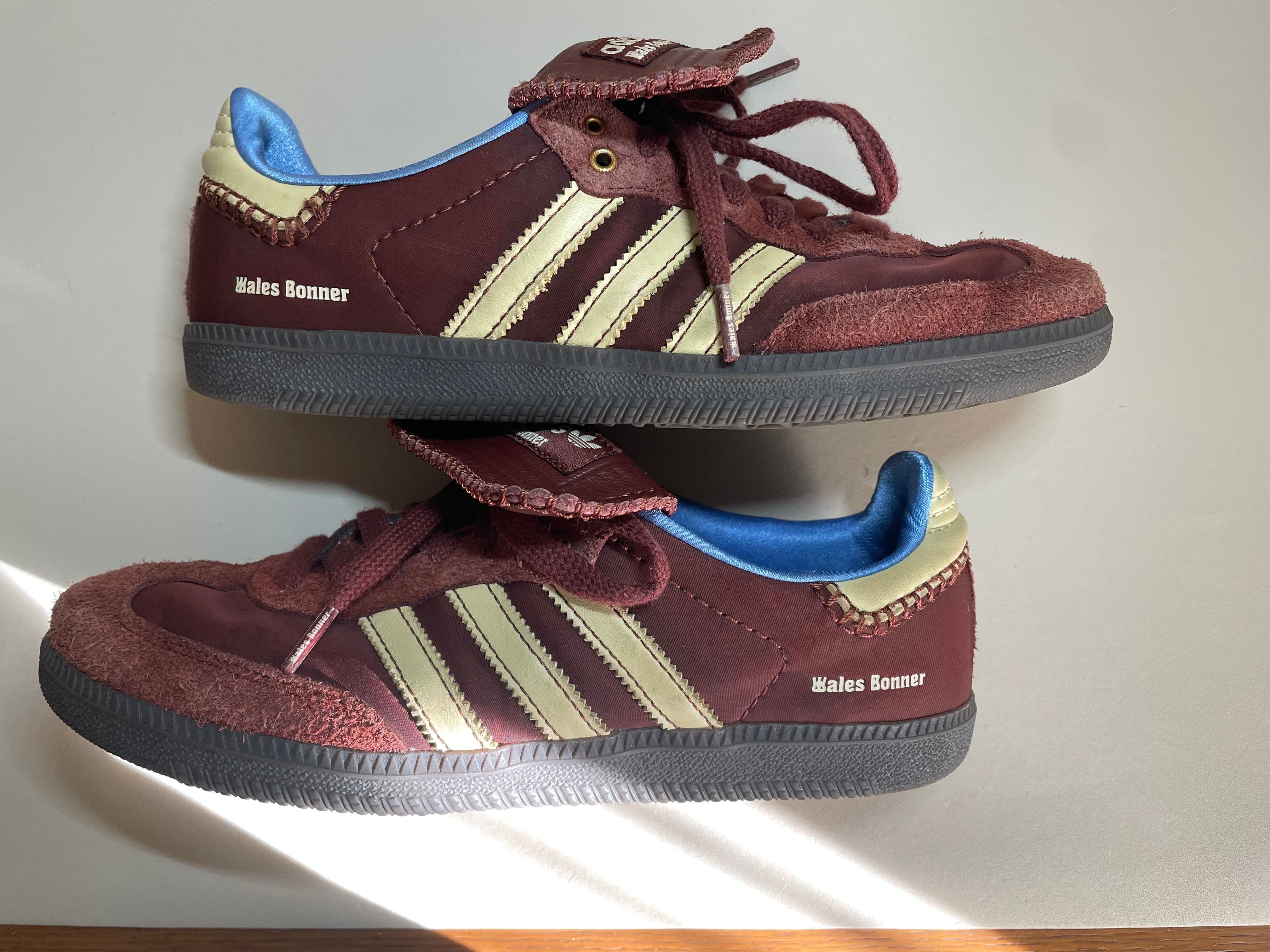 Wales Bonner × adidas Samba Nylon Low "Fox Brown/Sandy Beige/Lucky Blue"