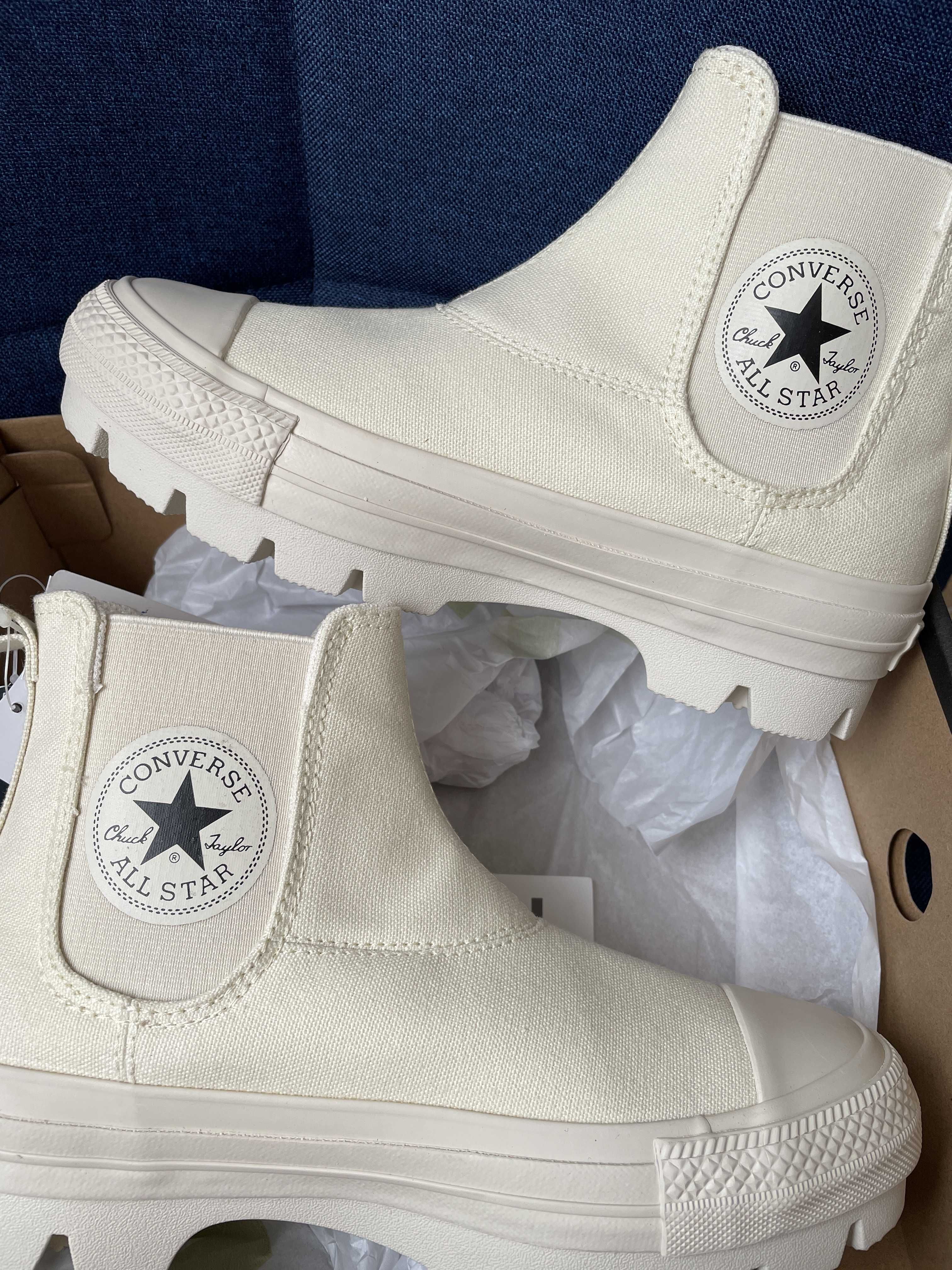 Converse All Star 100 Side Gore Chunk High "Beige"