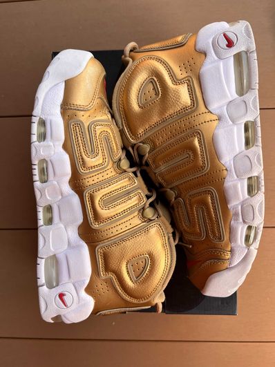 Supreme × Nike Air More Uptempo "Metallic Gold"