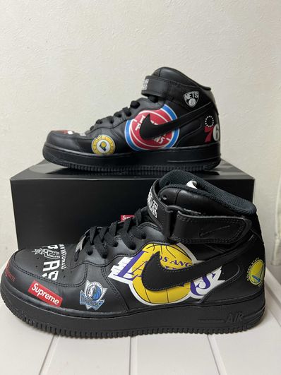 Supreme × NBA × Nike Air Force 1 Mid '07 "Black"