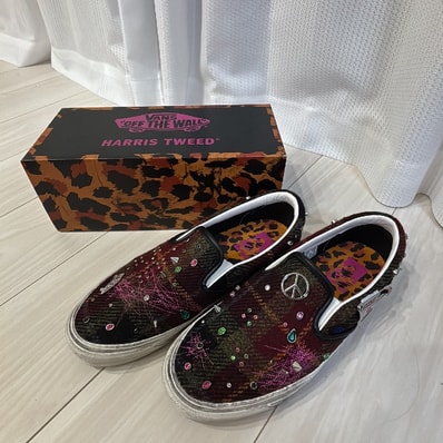 Harris Tweed × Vans Premium Classic Slip-On "Tweed Red/Blue"