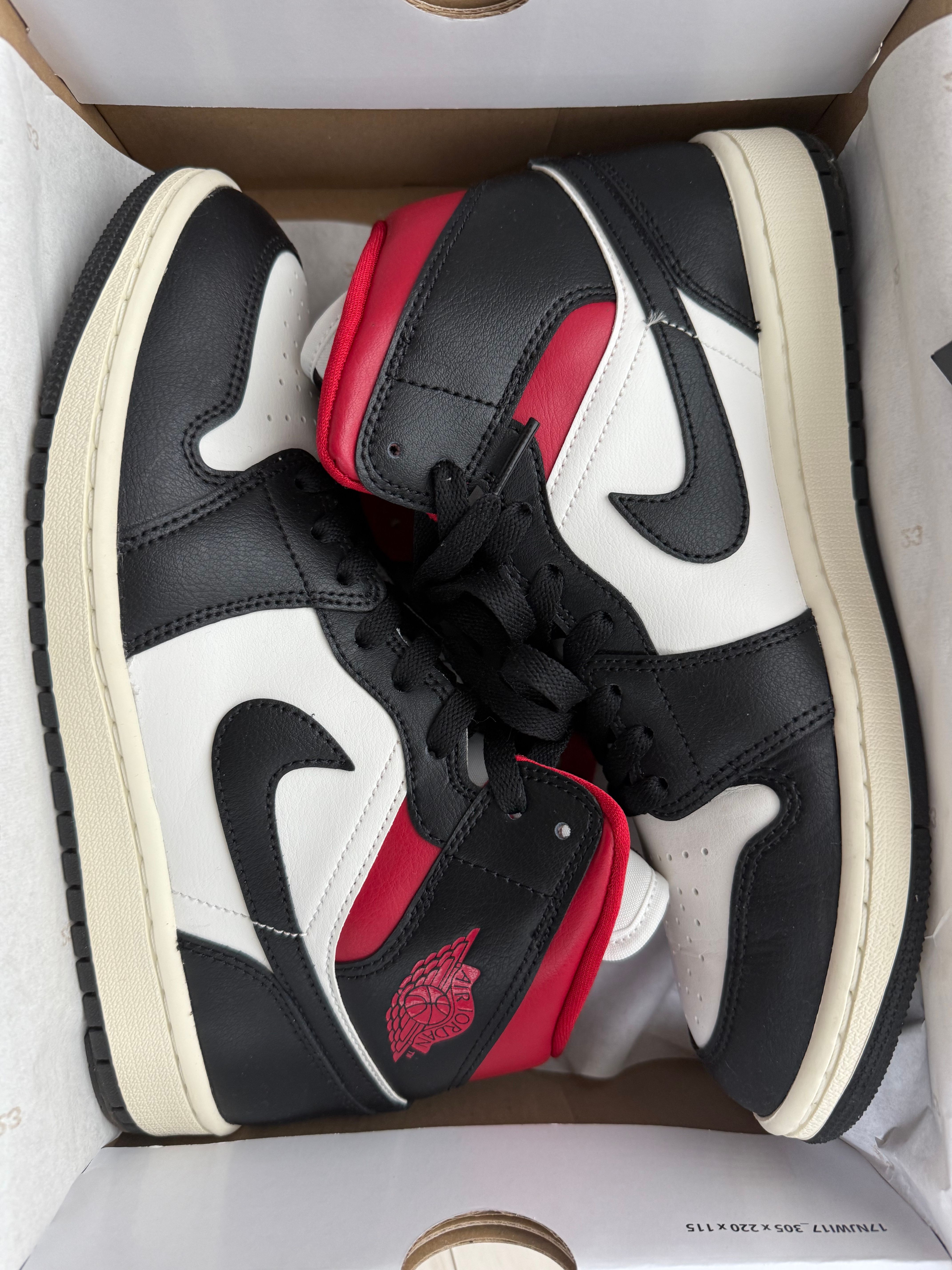 Nike Women's Air Jordan 1 Mid "Black/Gym Red"