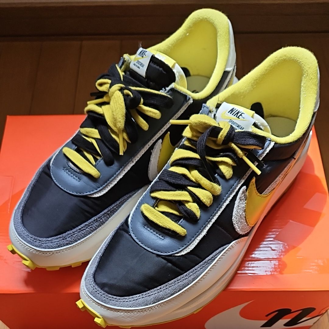 UNDERCOVER × sacai × Nike LD Waffle "Black/Sail-Dark Grey-Bright Citron"