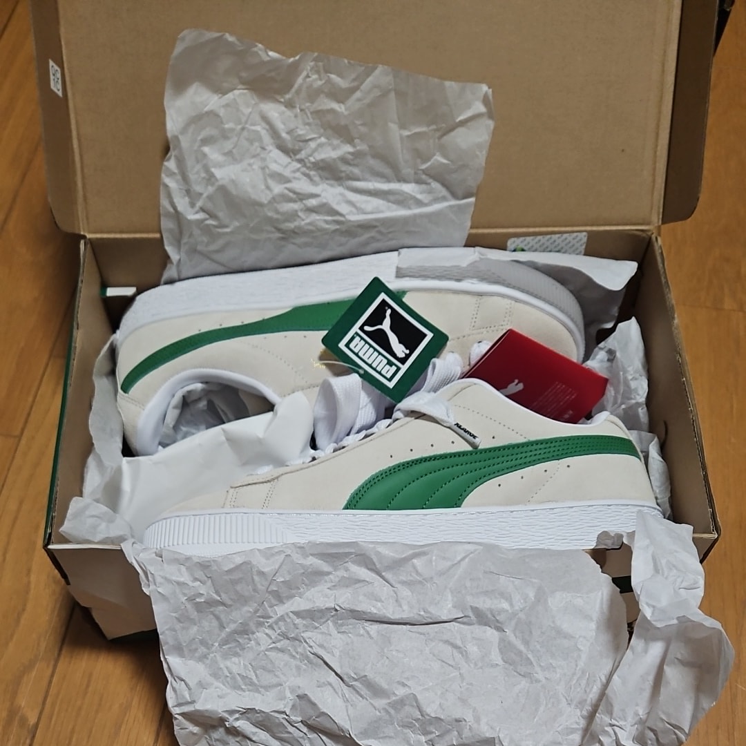 エクストララージ × プーマ スウェード XL "フロステッドアイボリー/アーカイブグリーン"