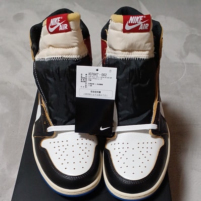 fragment design × UNION × Nike Air Jordan 1 High OG "Black/Varsity Red"