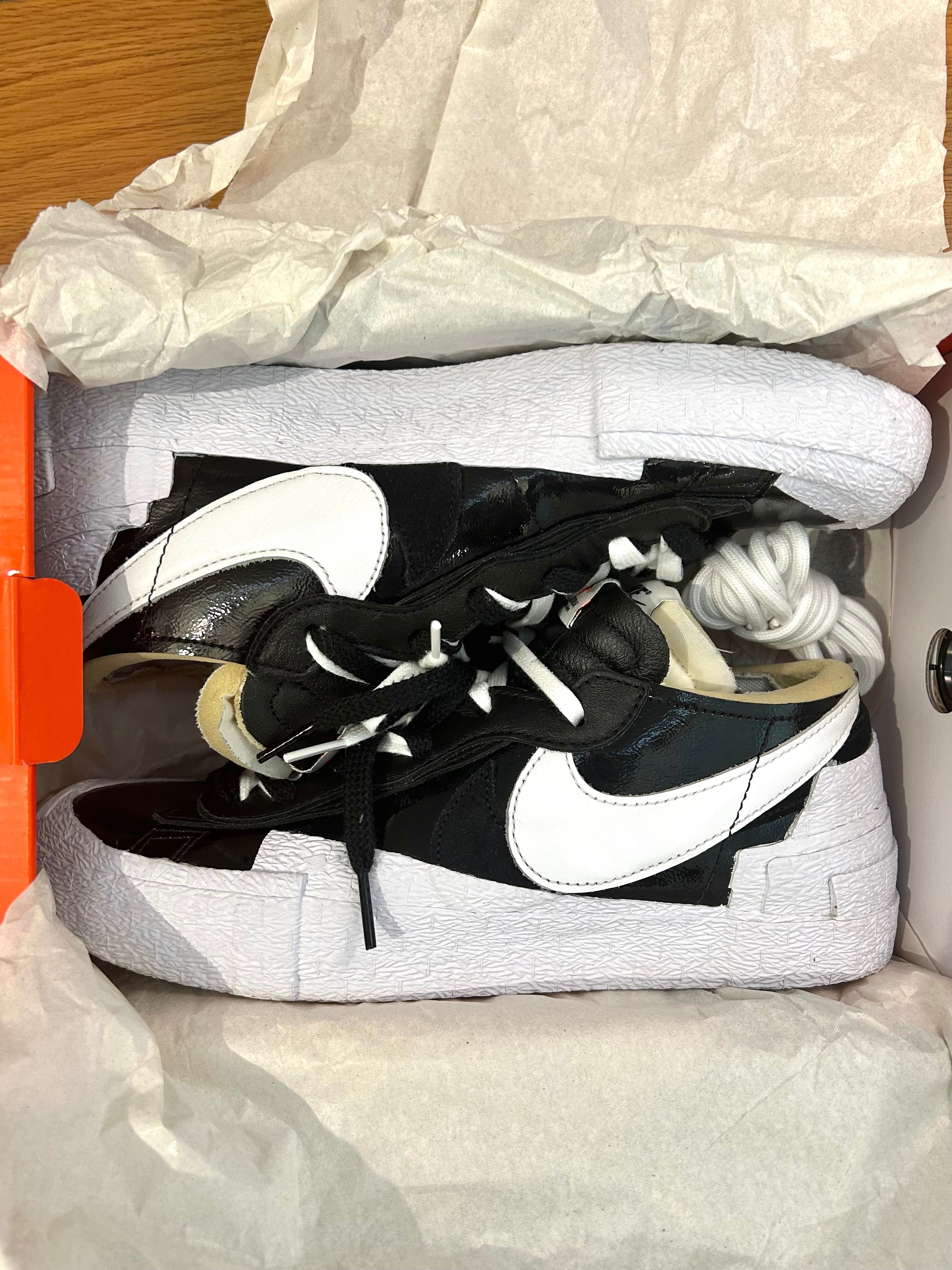 sacai × Nike Blazer Low "Black Patent Leather"