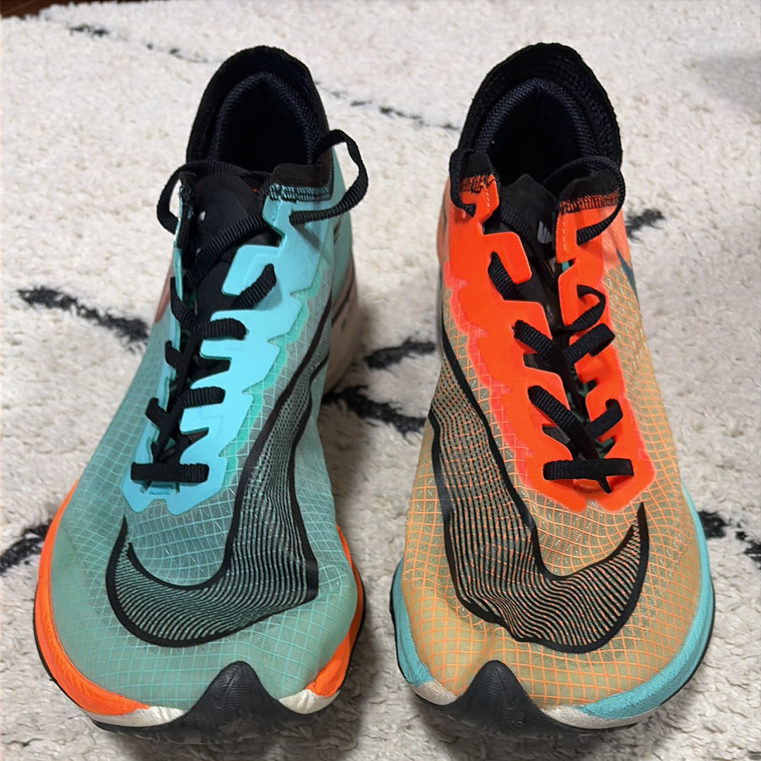 ナイキ ズームX ヴェイパーフライ ネクスト% HKNE "オーロラグリーン/ハイパ－クリムゾン"