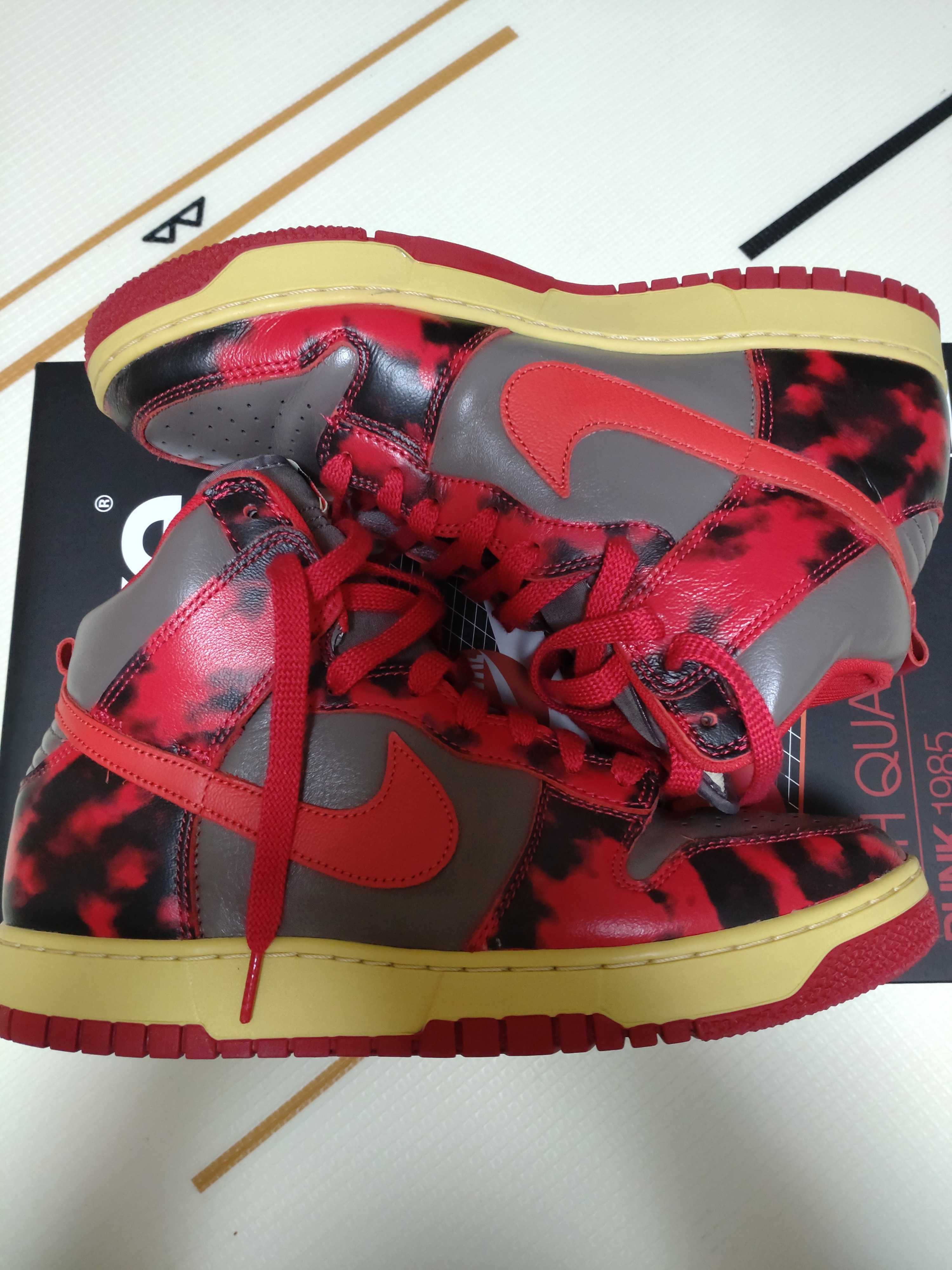 Nike Dunk High "Red Acid Wash"