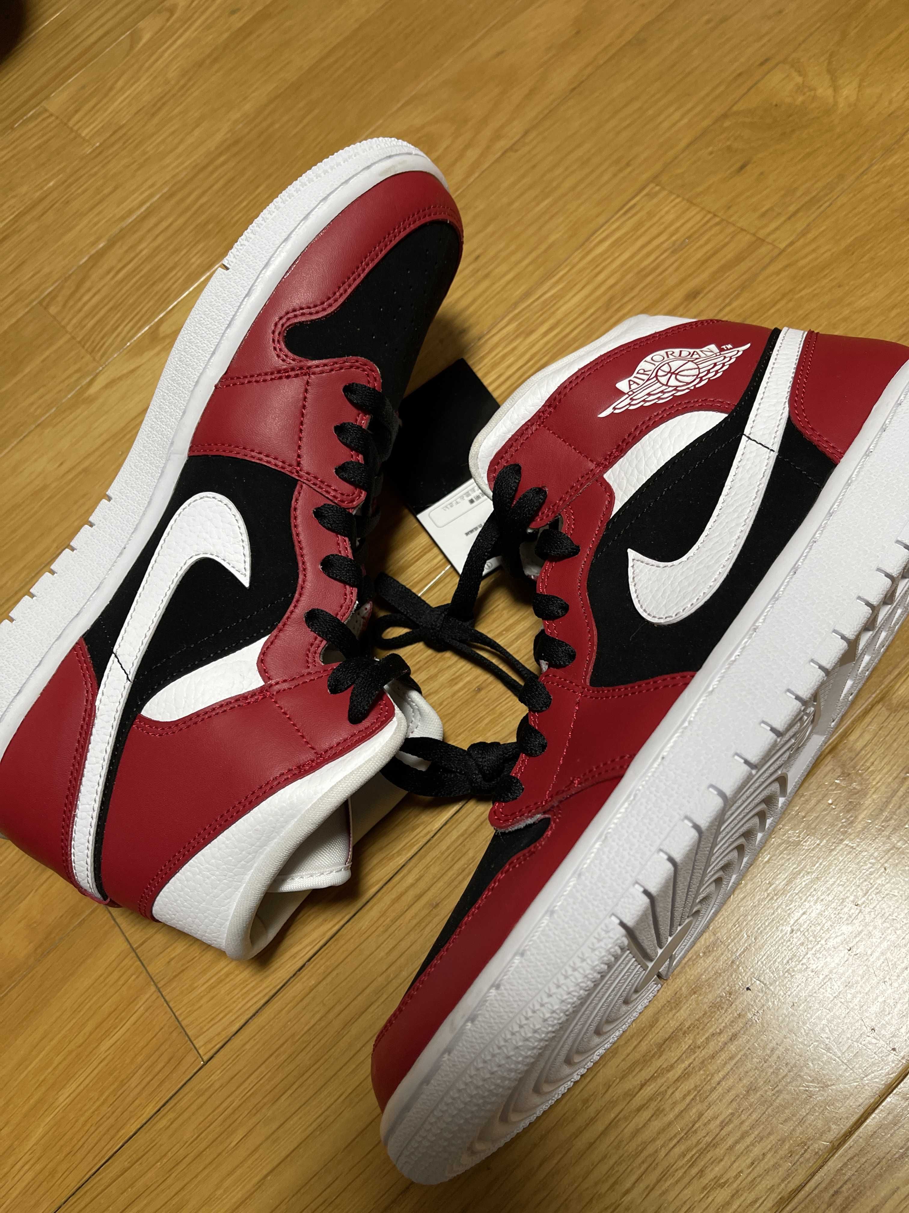 NIKE Women's AIR JORDAN 1 MID "GYM RED / BLACK /WHITE"