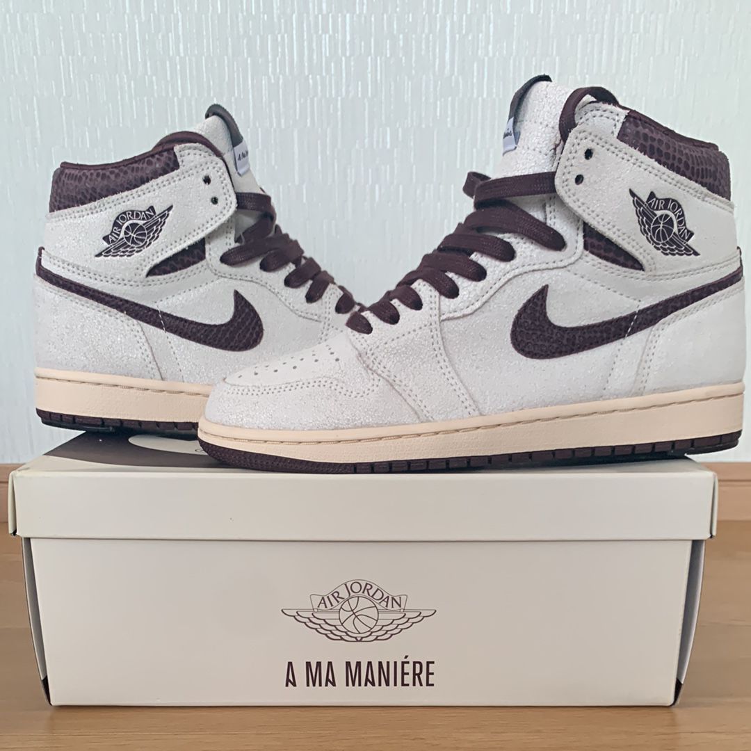 A Ma Maniere × Nike Air Jordan 1 Retro High OG "Sail and Burgundy"