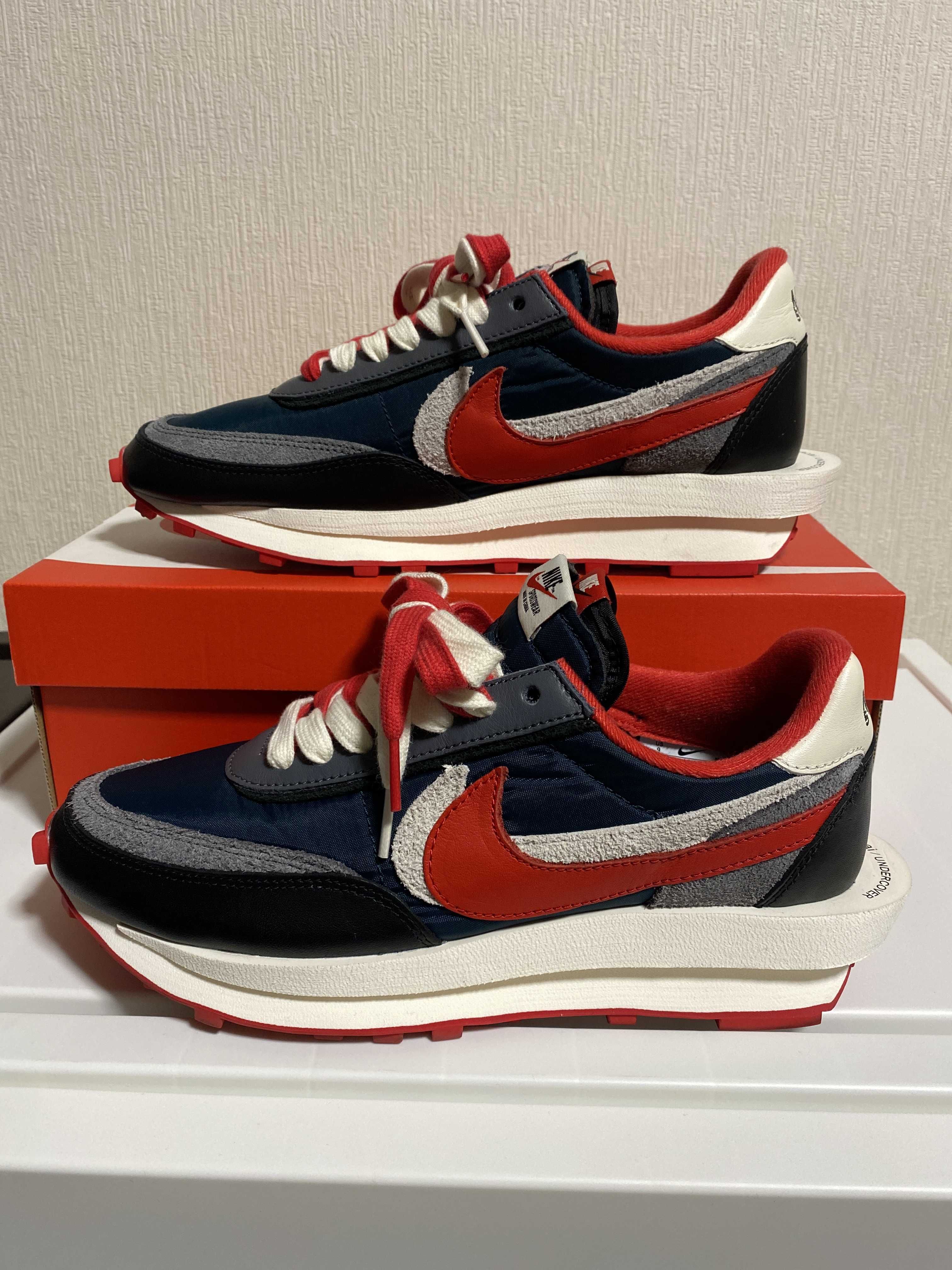 UNDERCOVER × sacai × Nike LD Waffle "Midnight Spruce/Pale Ivory-Dark Grey-University Red"