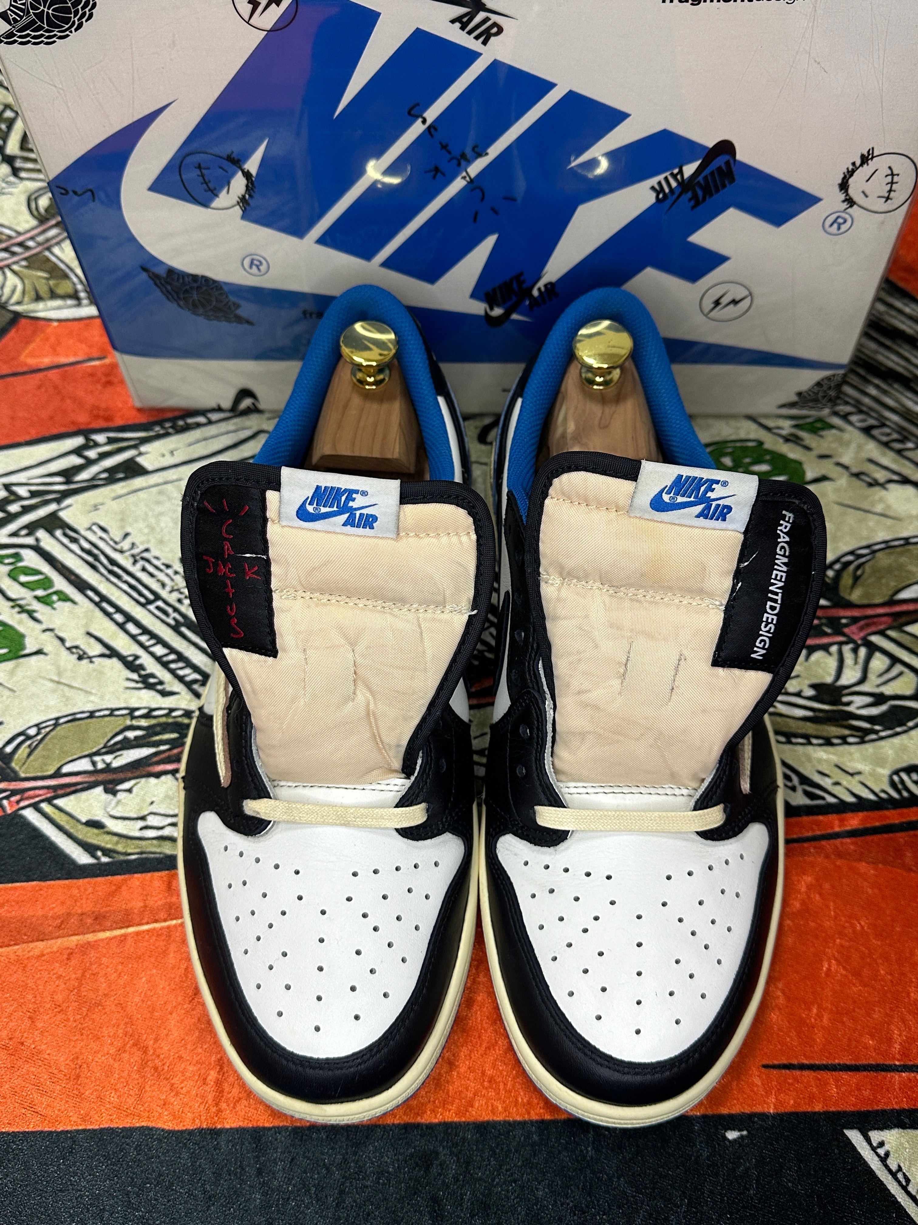 Travis Scott × fragment design × Nike Air Jordan 1 Low OG SP "Military Blue"