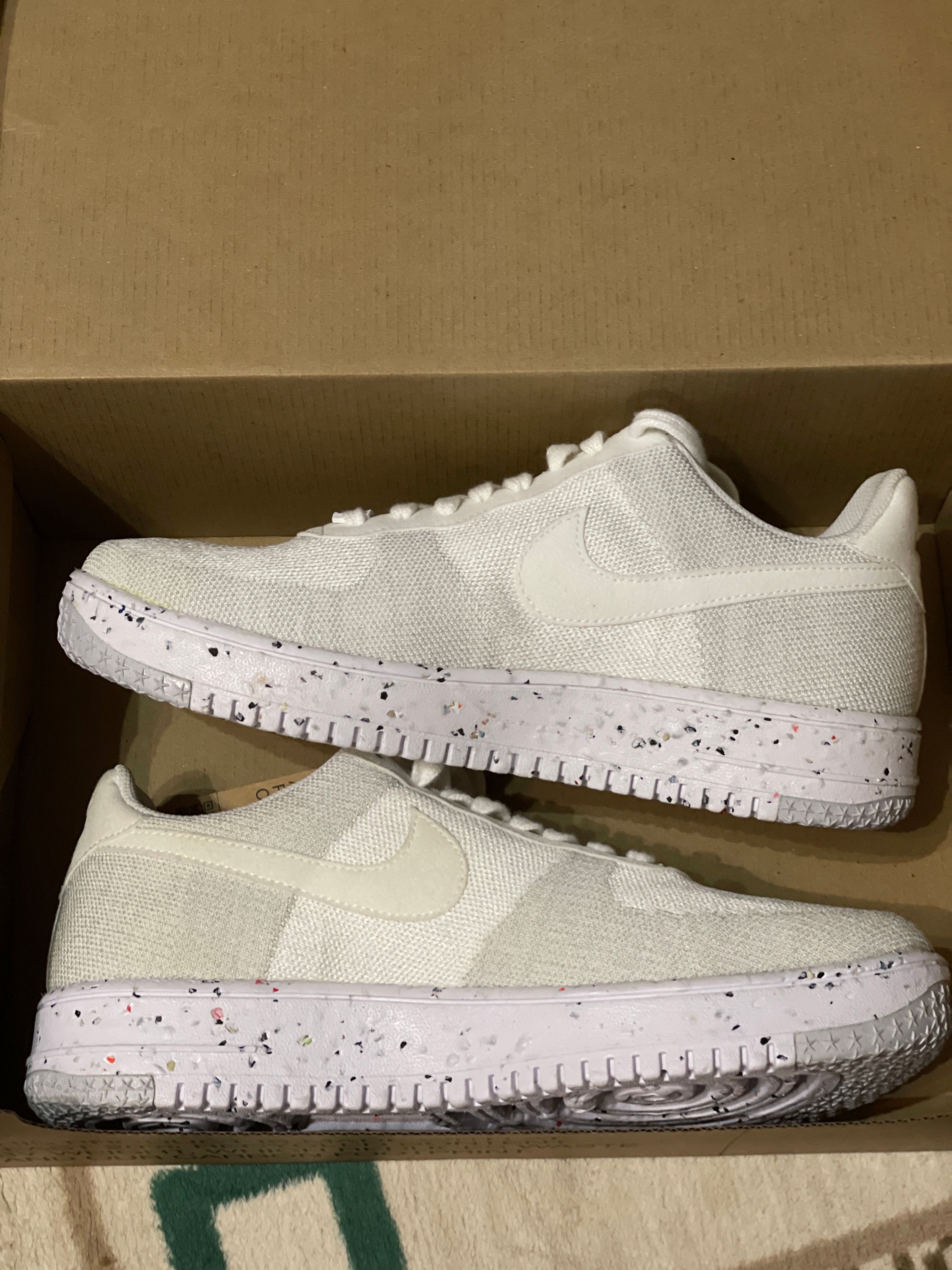 Nike Air Force 1 Low Crater Flyknit "White/White-Sail-Wolf Grey"