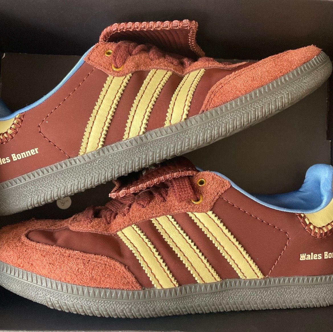 Wales Bonner × adidas Samba Nylon Low "Fox Brown/Sandy Beige/Lucky Blue"
