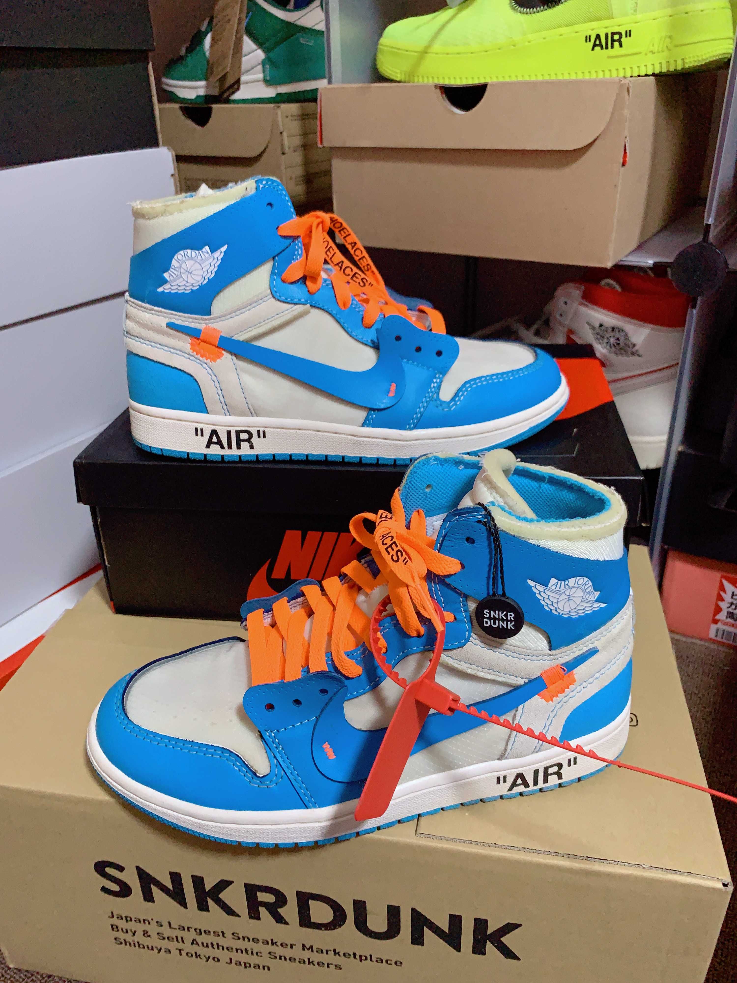Off-White × Nike Air Jordan 1 High UNC "White/Dark Powder Blue"