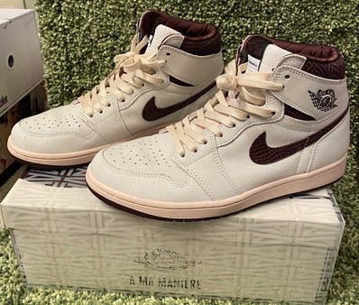 A Ma Maniere × Nike Air Jordan 1 Retro High OG "Sail and Burgundy"