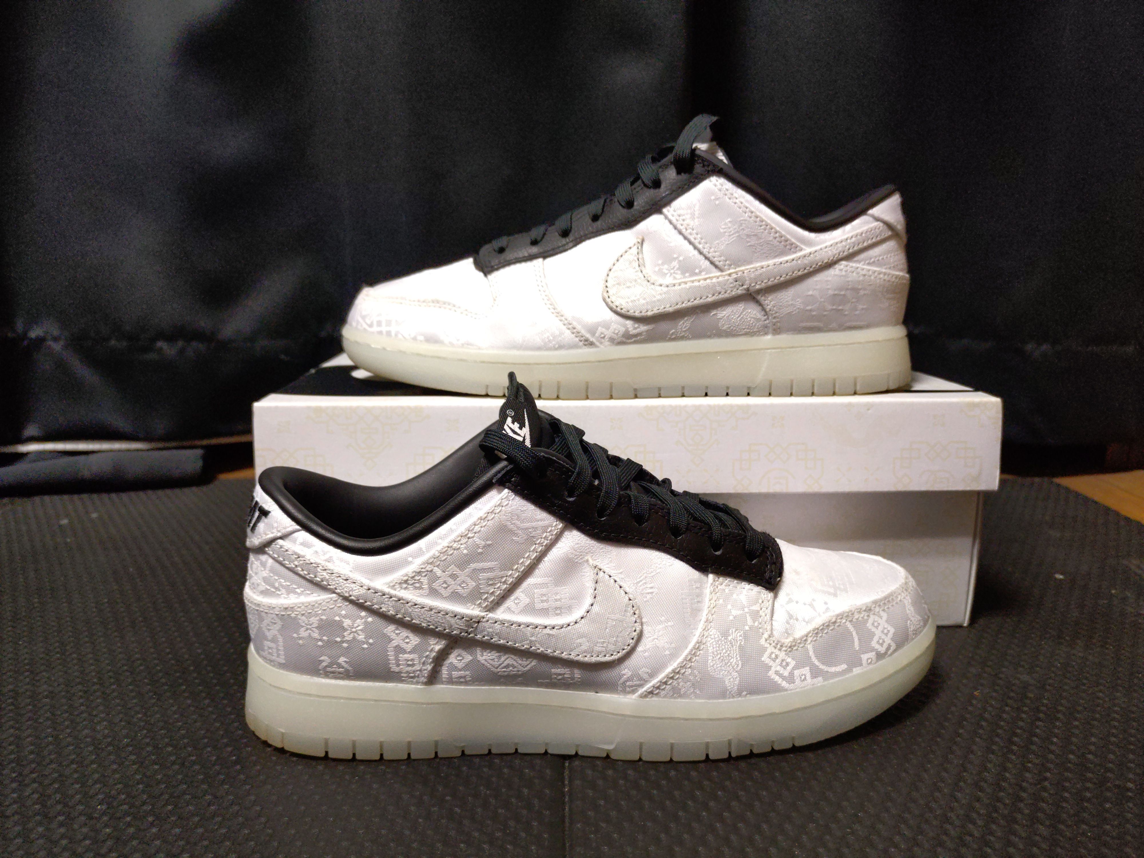 CLOT × Fragment × Nike Dunk Low "Black and White"