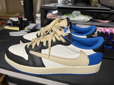 Travis Scott × fragment design × Nike Air Jordan 1 Low OG SP "Military Blue"