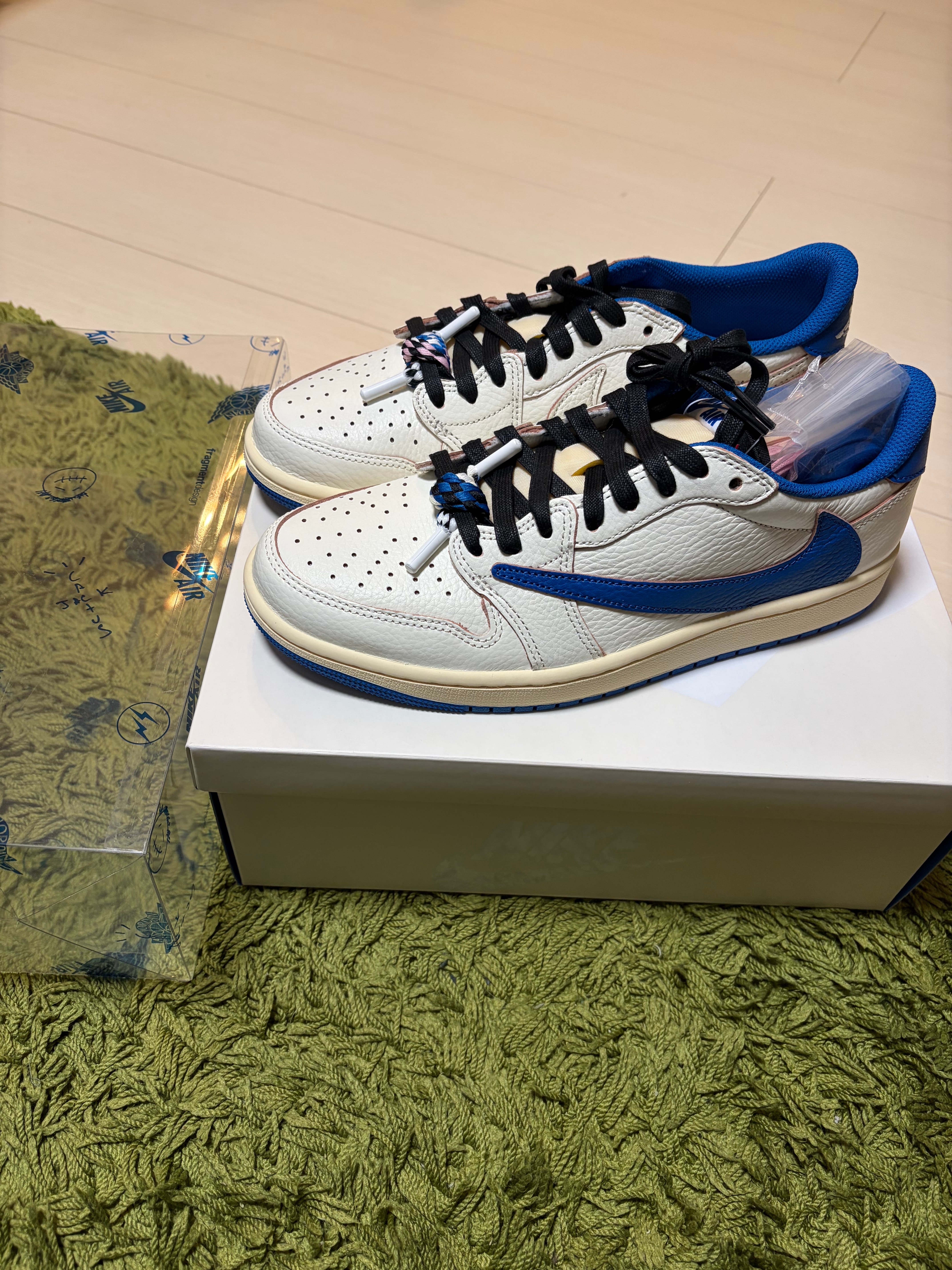 Travis Scott × fragment design × Nike Air Jordan 1 Low OG "Sail/Military Blue"