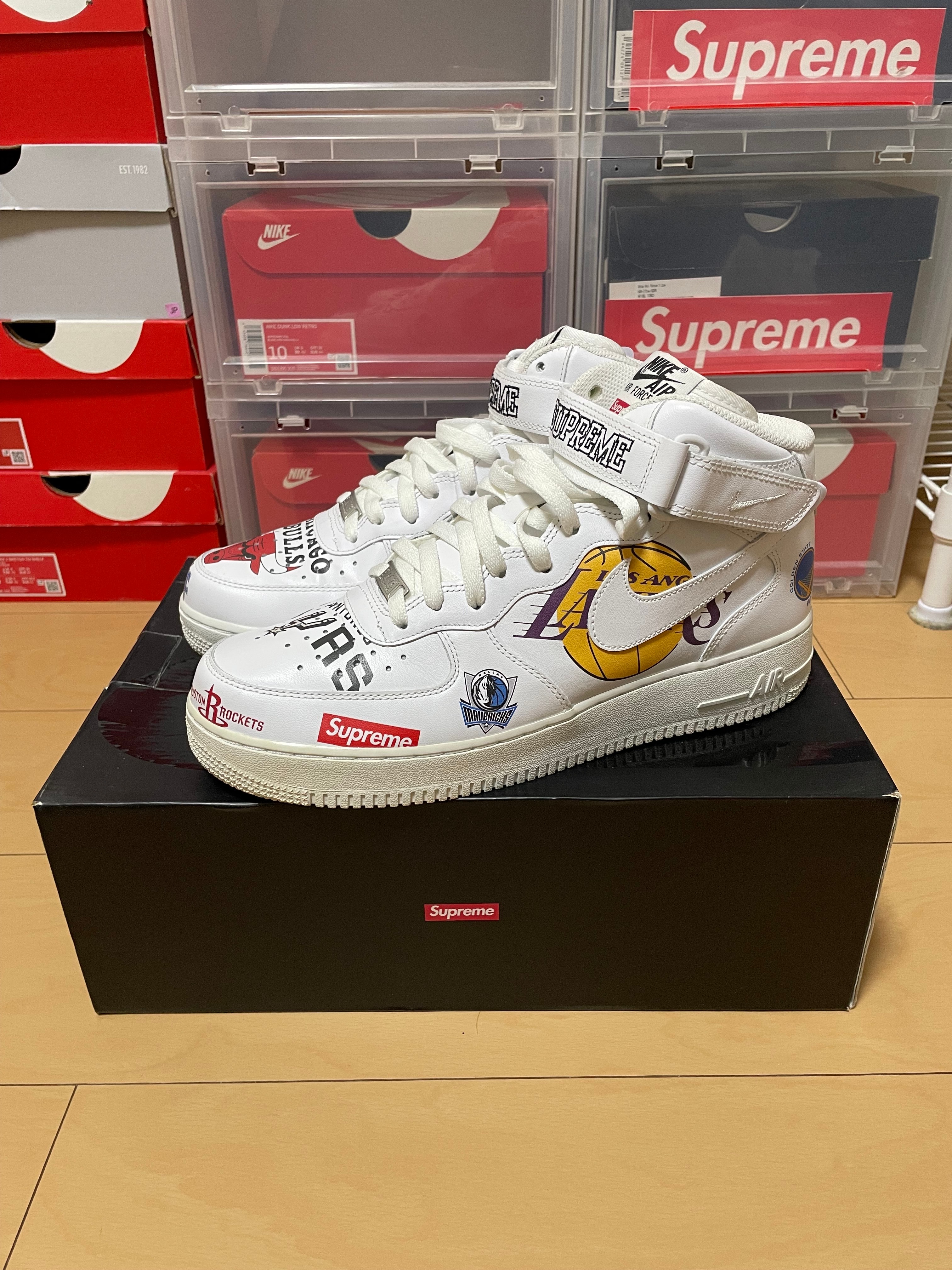 Supreme × NBA × Nike Air Force 1 Mid '07 "White"
