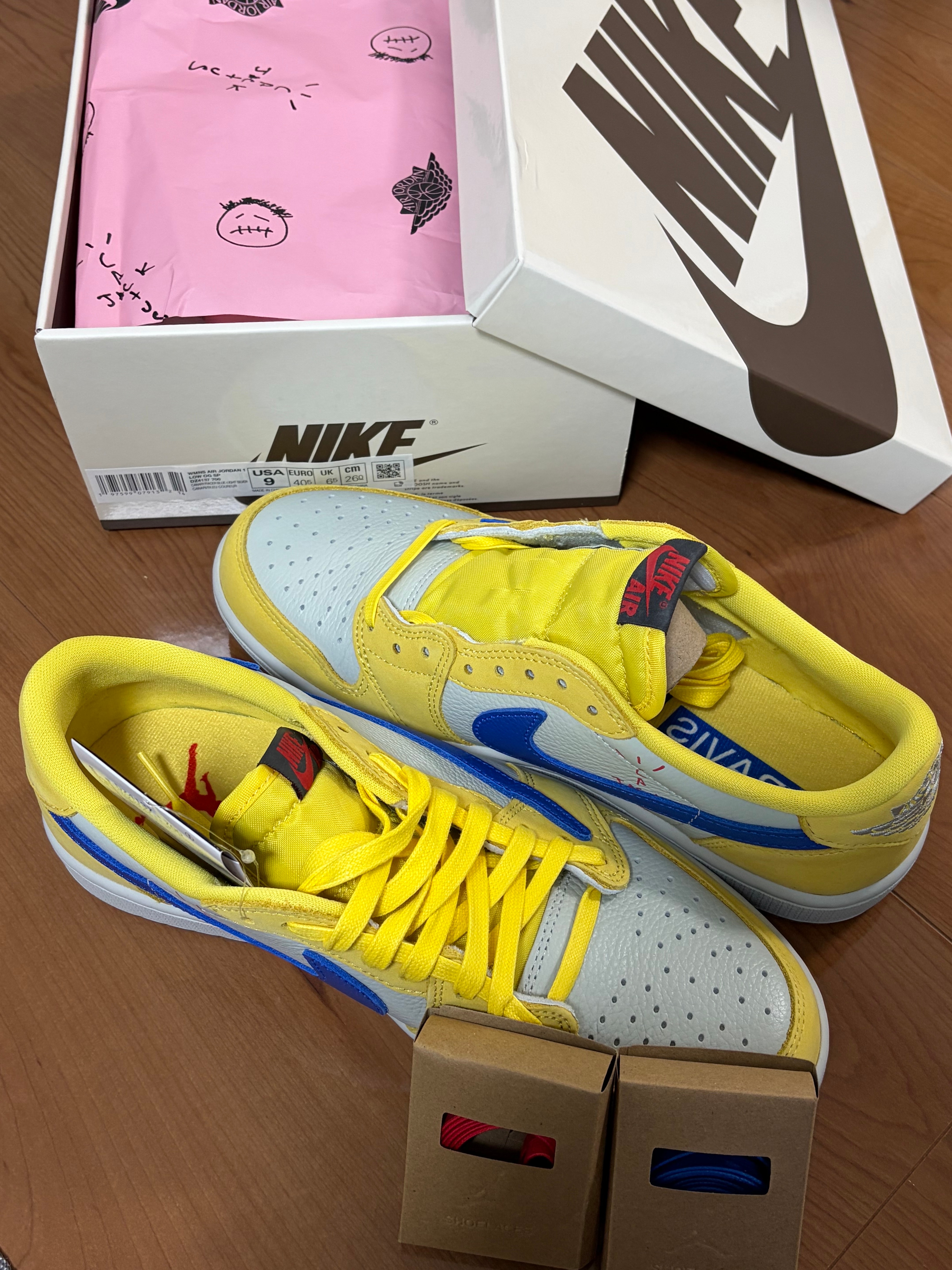 Travis Scott × Nike Women's Air Jordan 1 Retro Low OG "Canary"